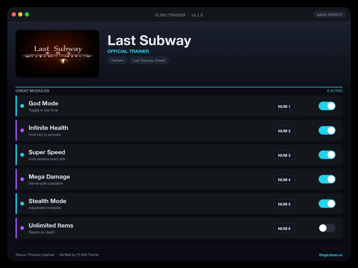 Last Subway Trainer interface