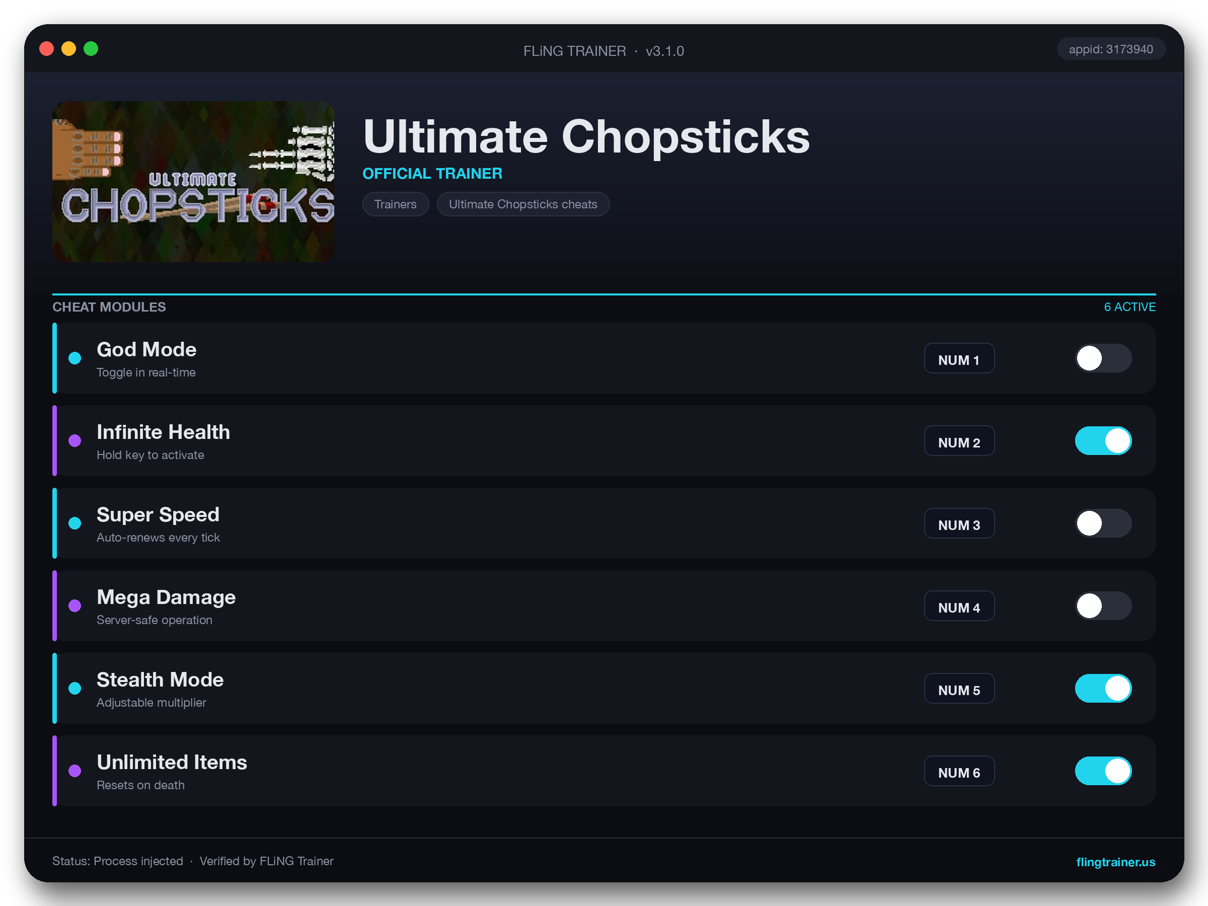 Ultimate Chopsticks Trainer interface