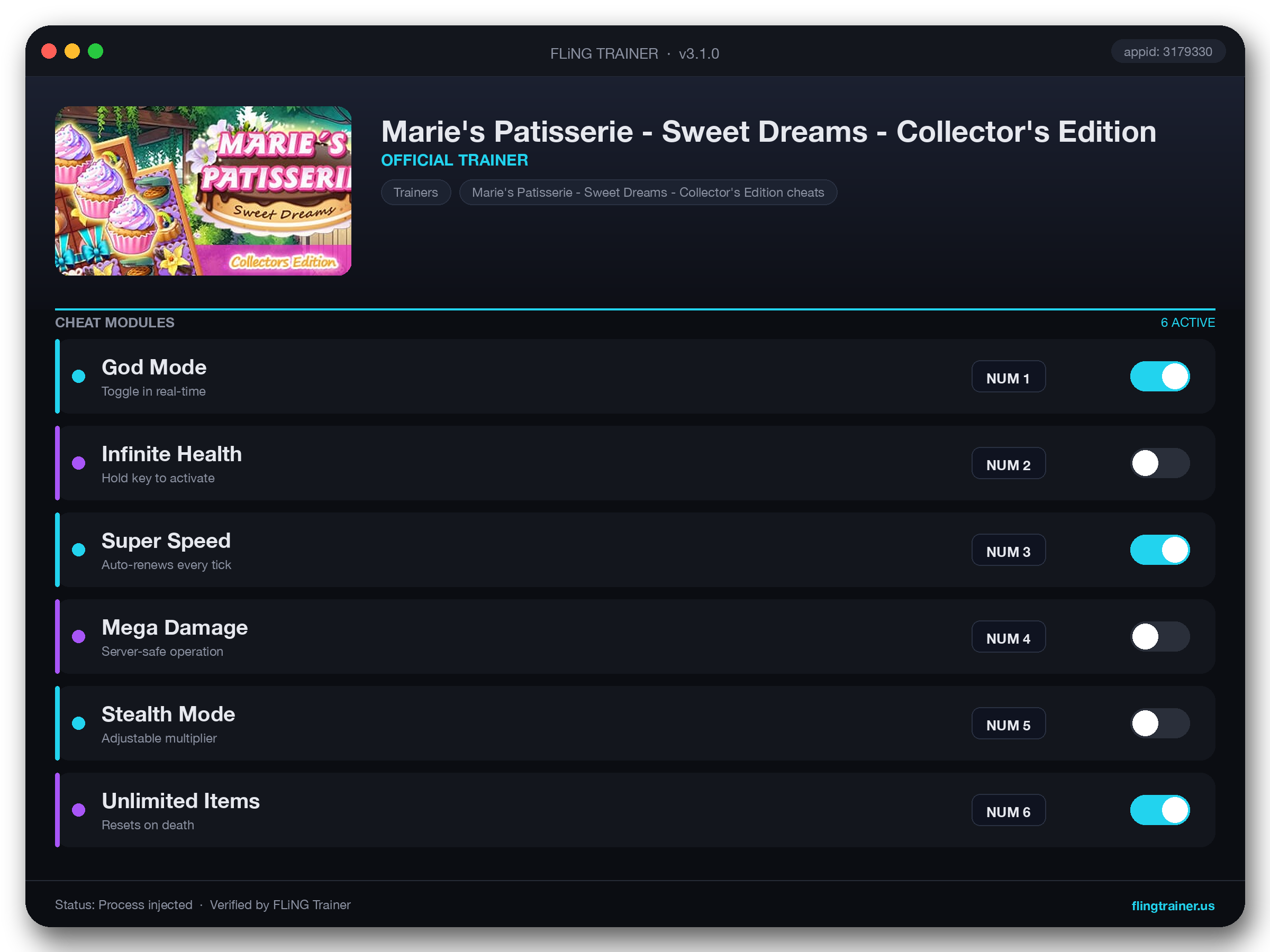 Marie's Patisserie - Sweet Dreams - Collector's Edition Trainer interface