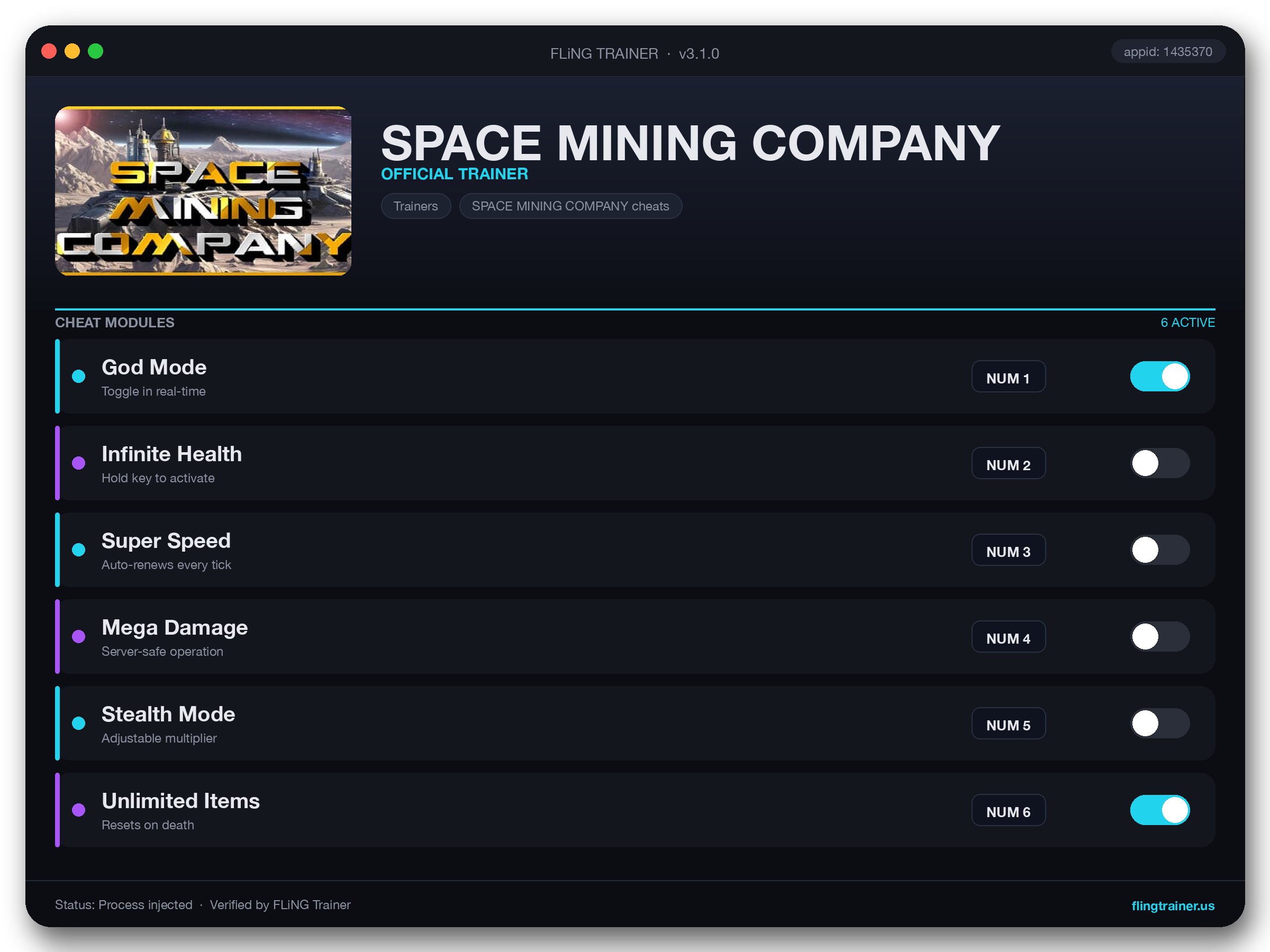 SPACE MINING COMPANY Trainer interface