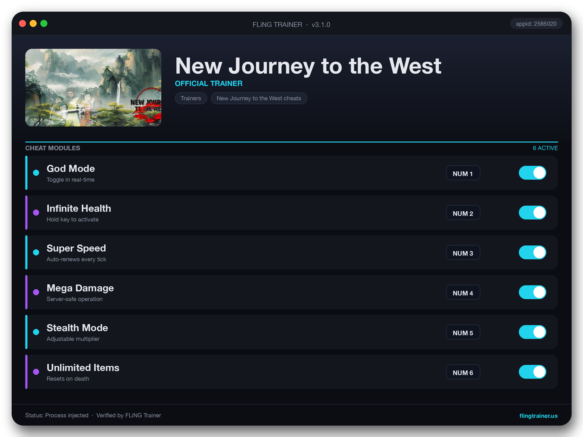 New Journey to the West Trainer interface