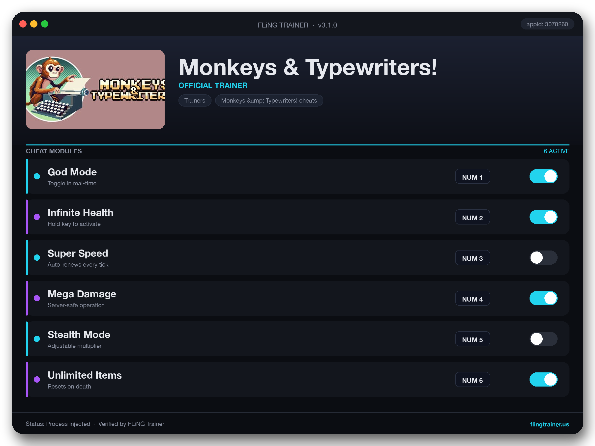 Monkeys & Typewriters! Trainer interface
