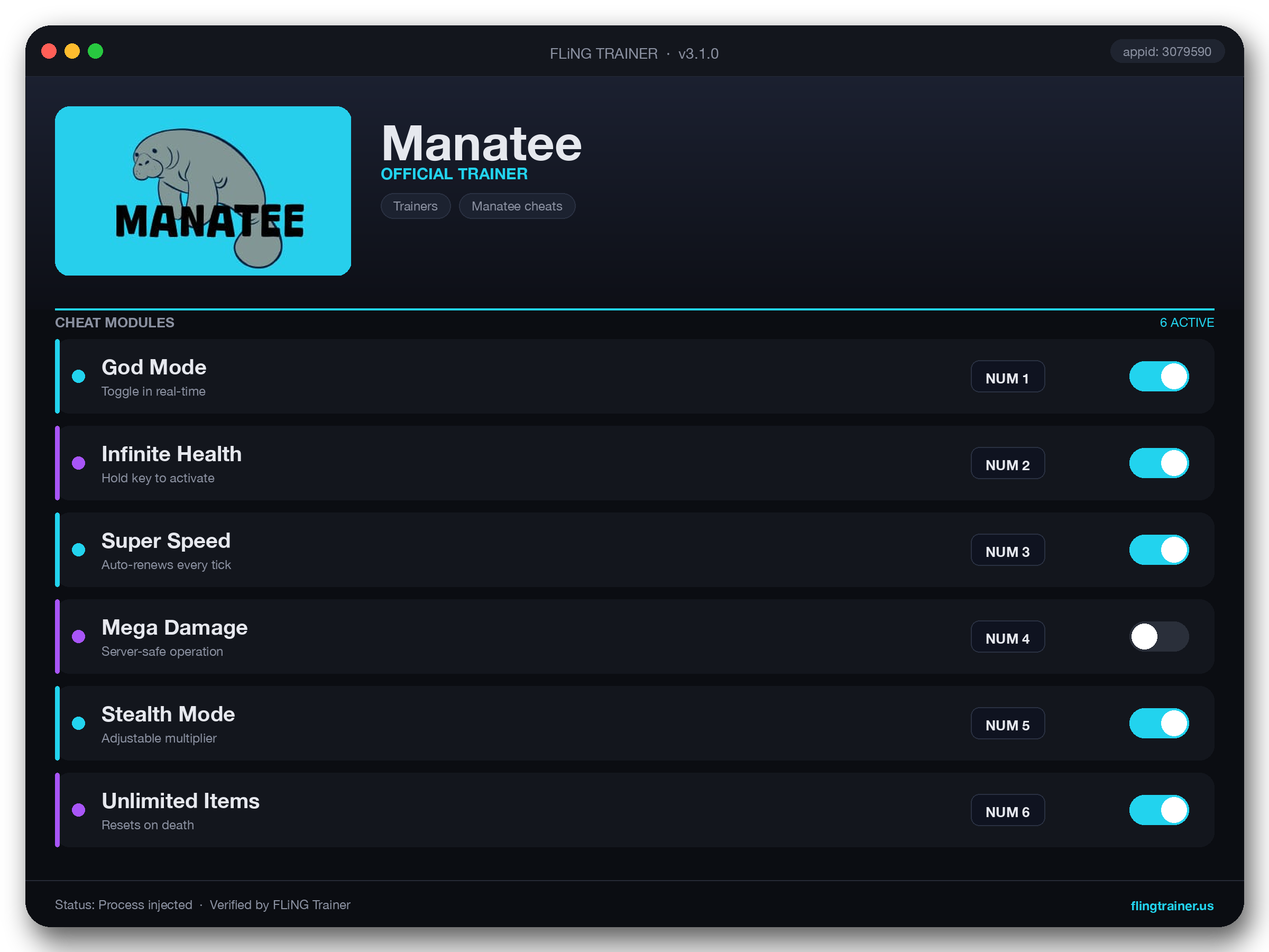 Manatee Trainer interface