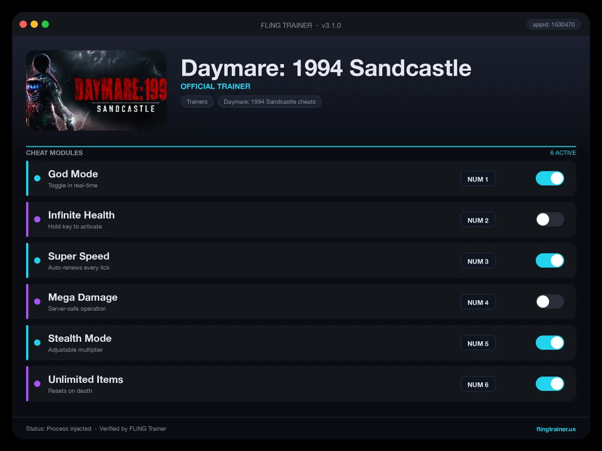Daymare: 1994 Sandcastle Trainer interface