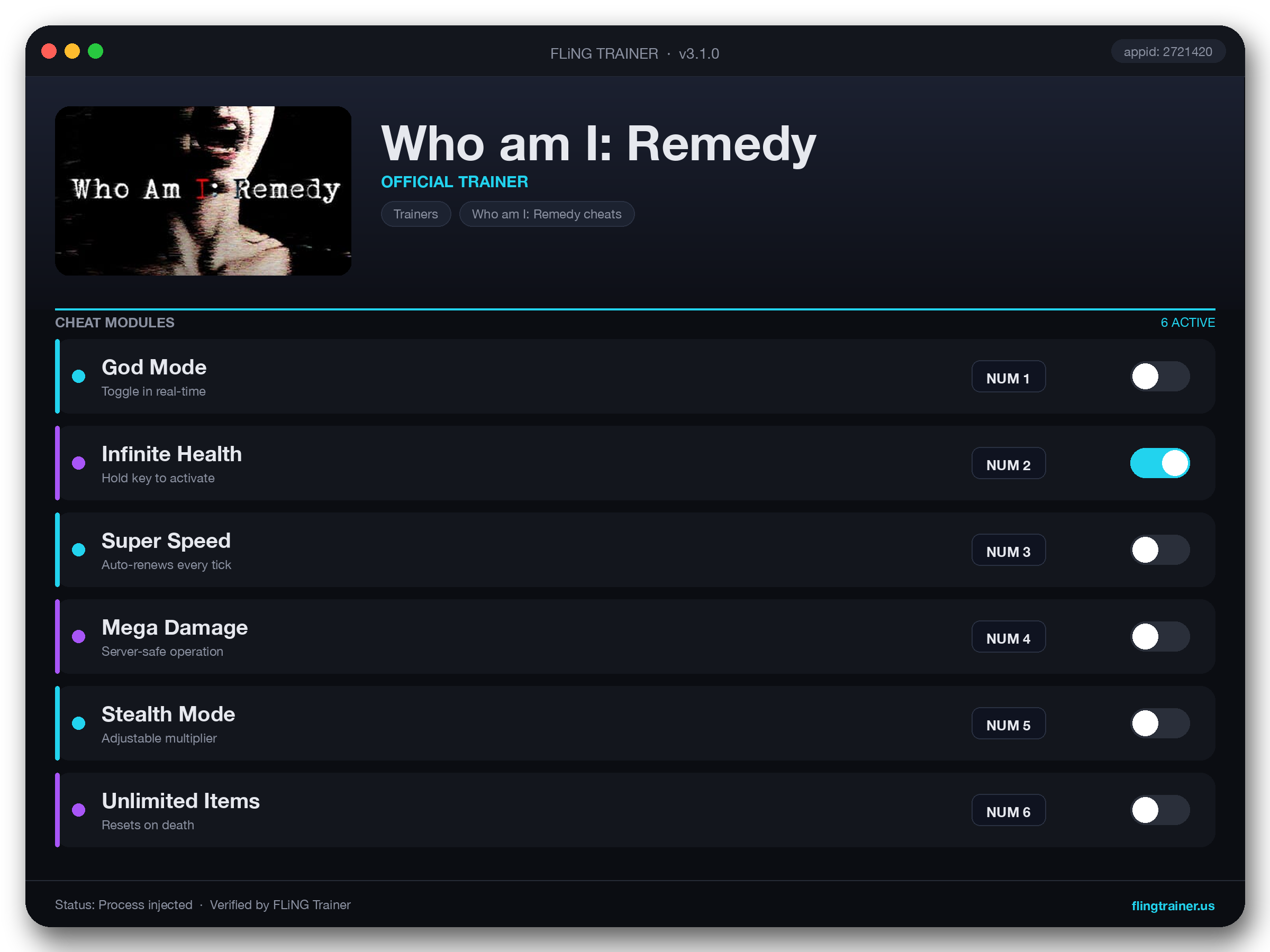 Who am I: Remedy Trainer interface