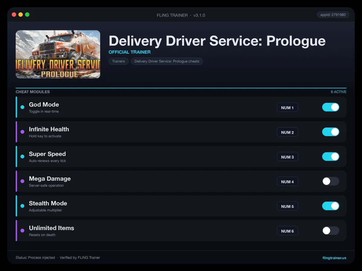 Delivery Driver Service: Prologue Trainer interface