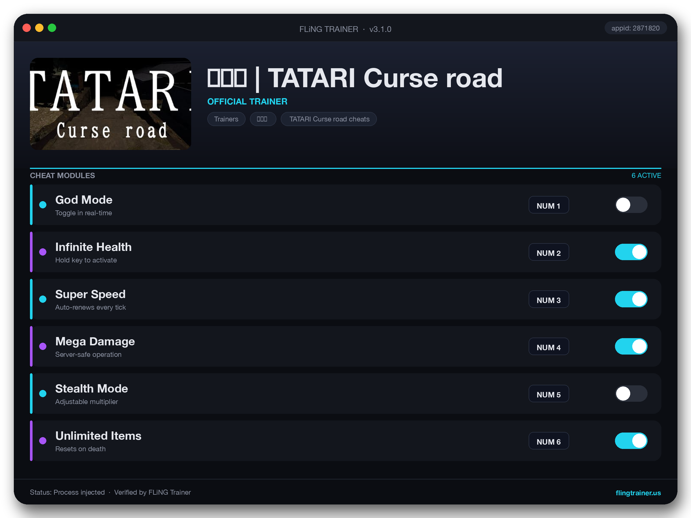 祟り坂 | TATARI Curse road Trainer interface