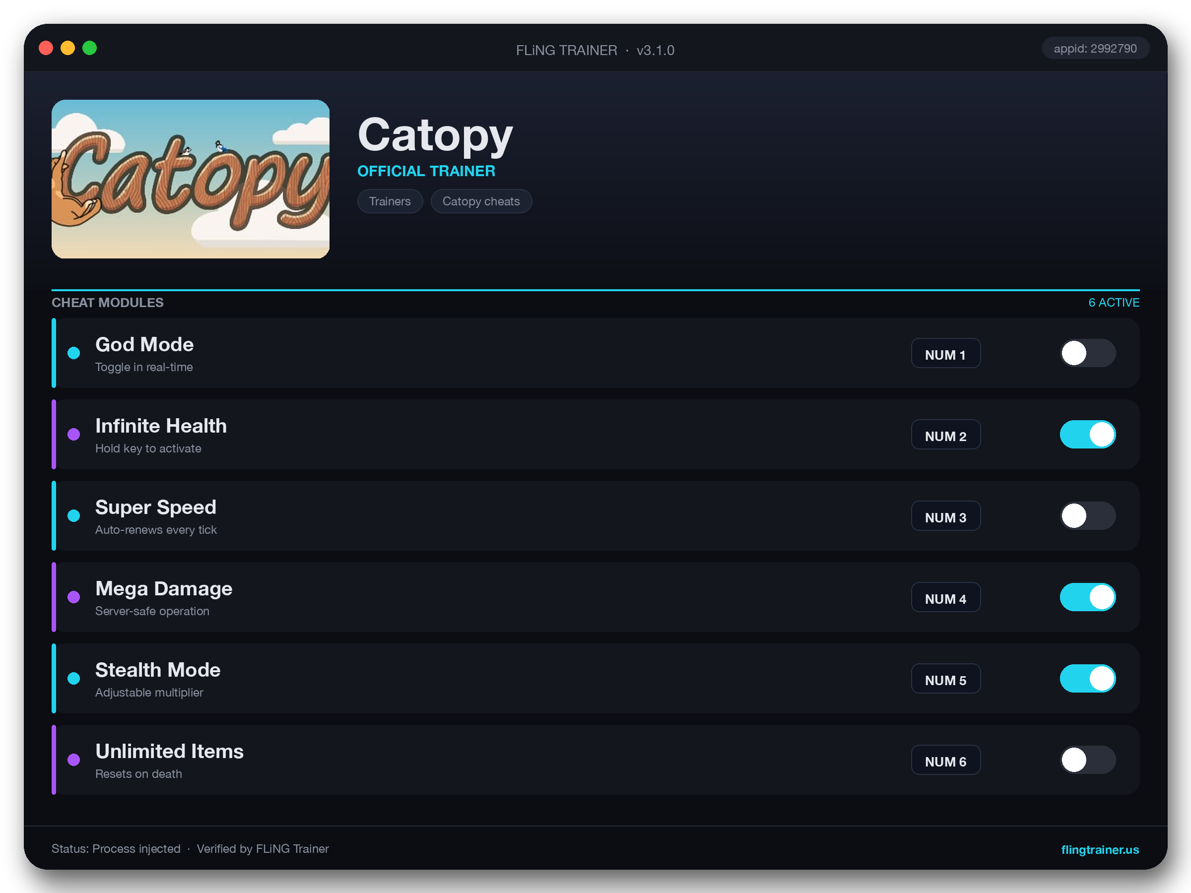 Catopy Trainer interface