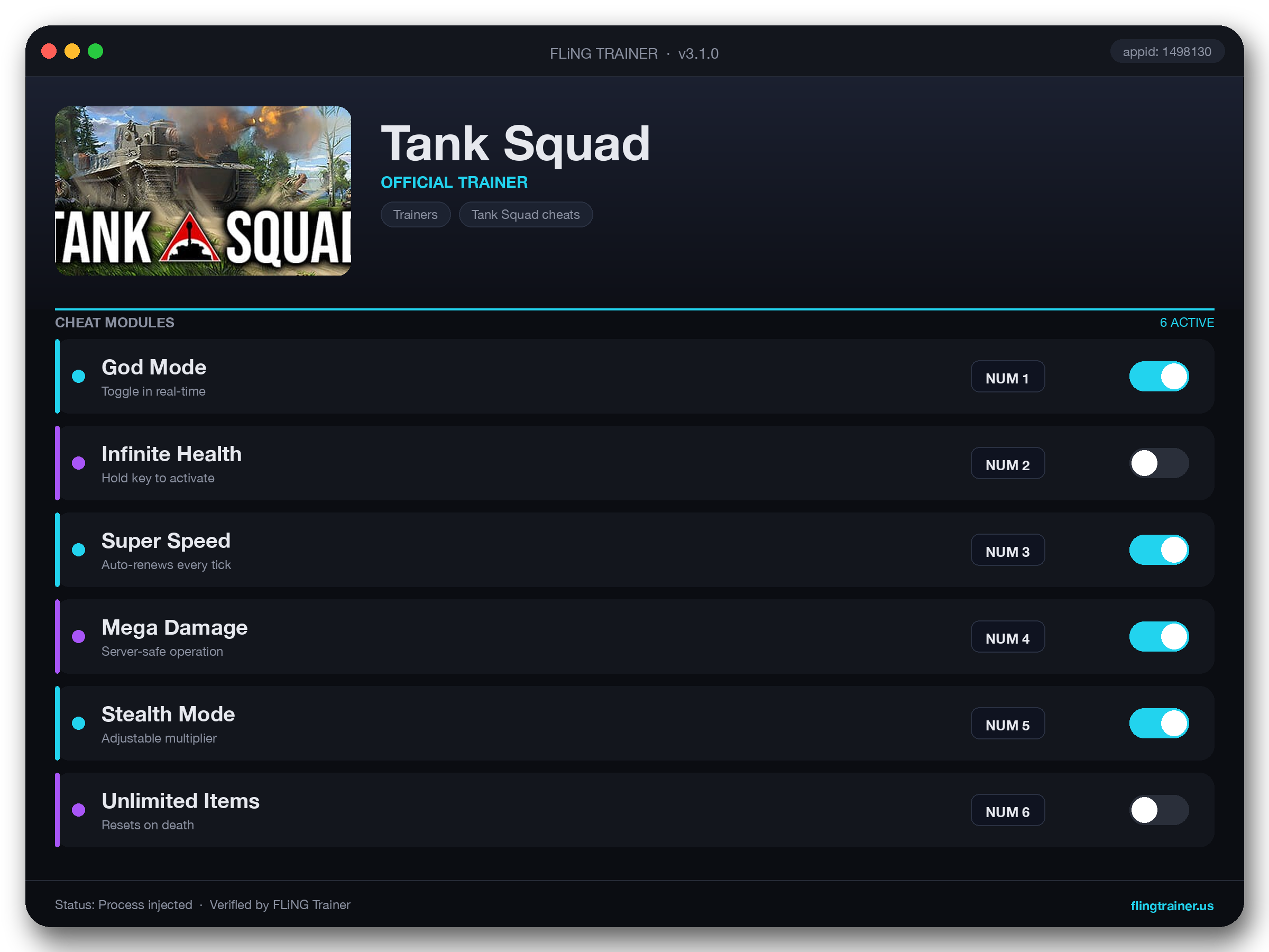 Tank Squad Trainer interface