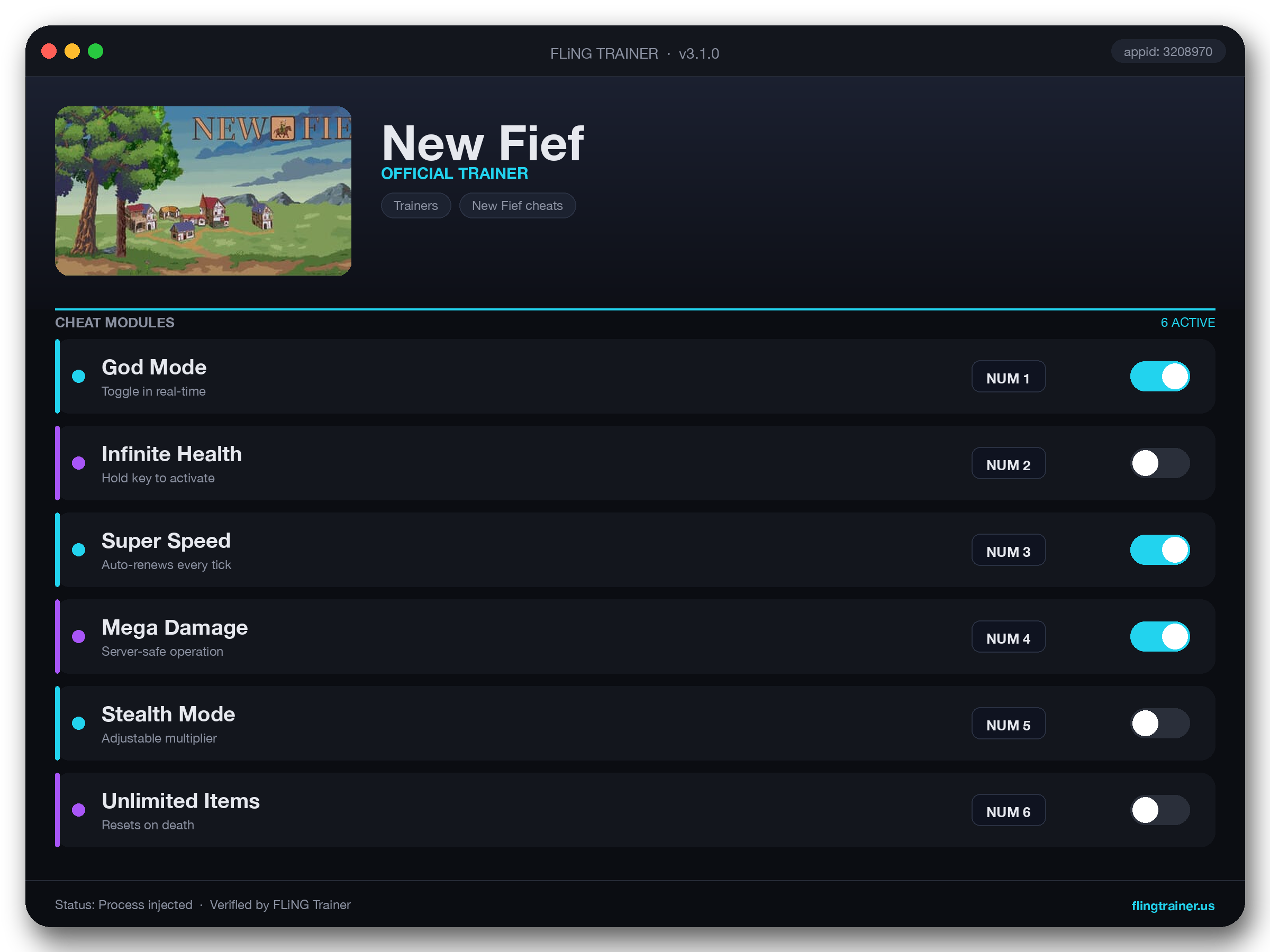 New Fief Trainer interface