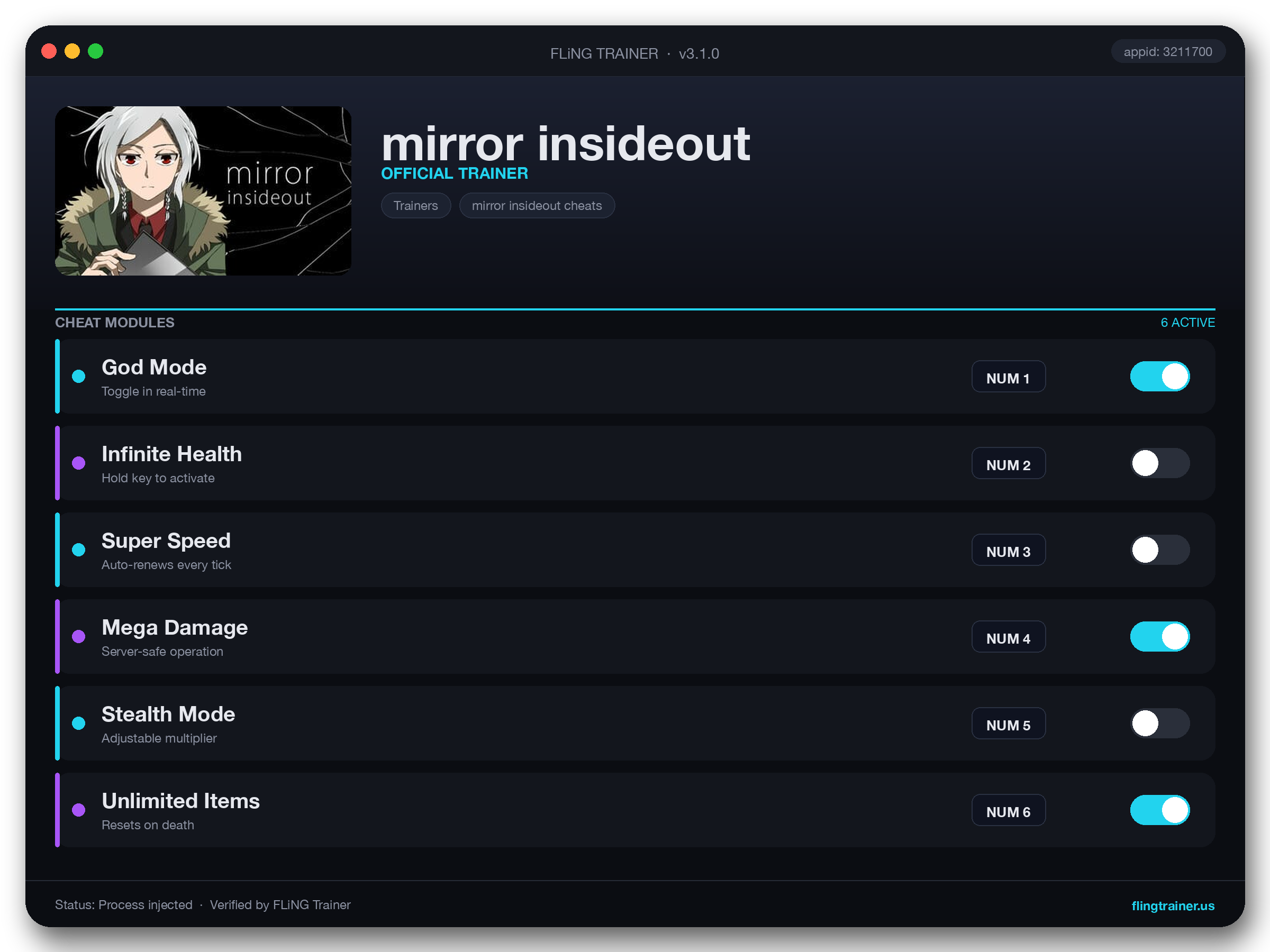 mirror insideout Trainer interface