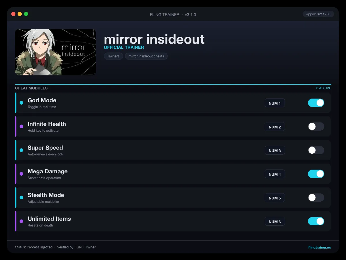 mirror insideout Trainer interface