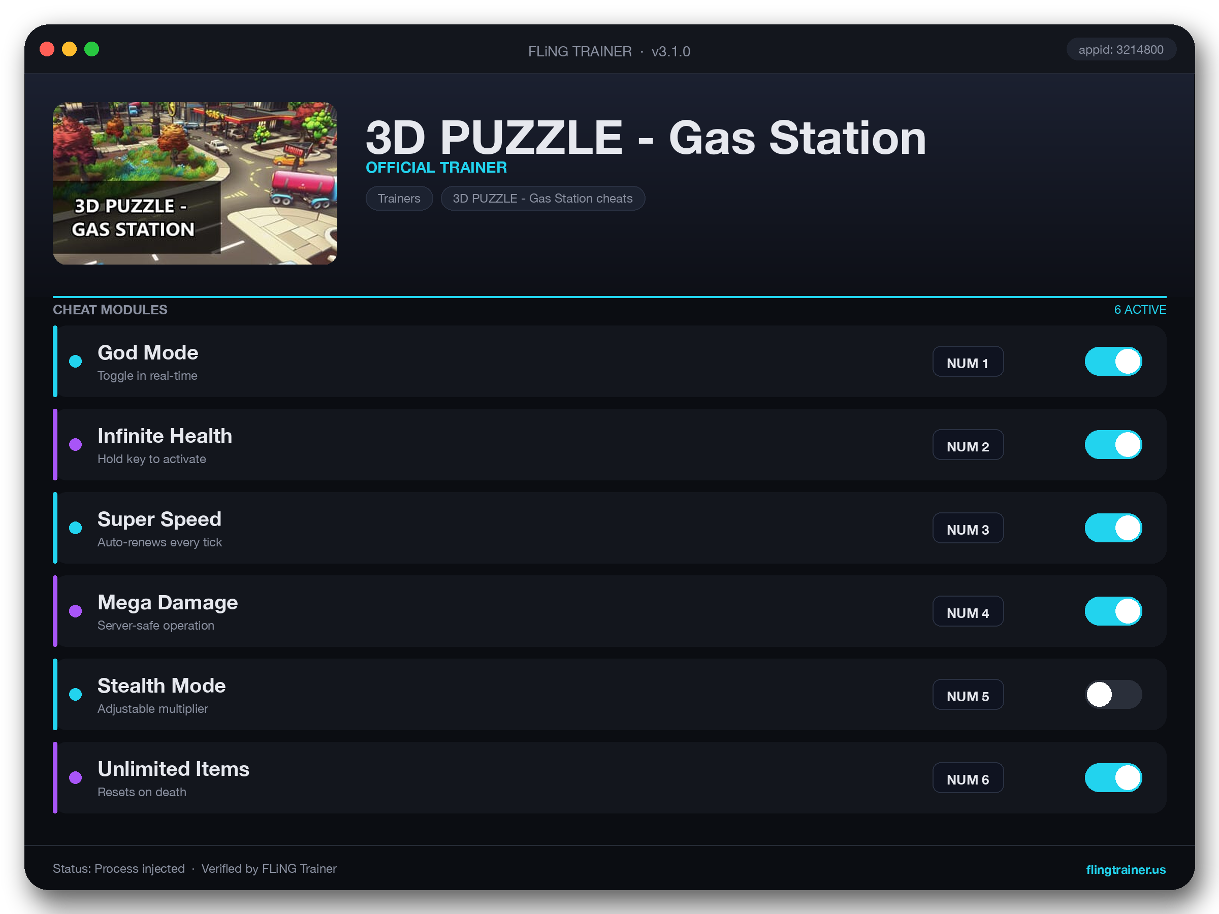3D PUZZLE - Gas Station Trainer interface