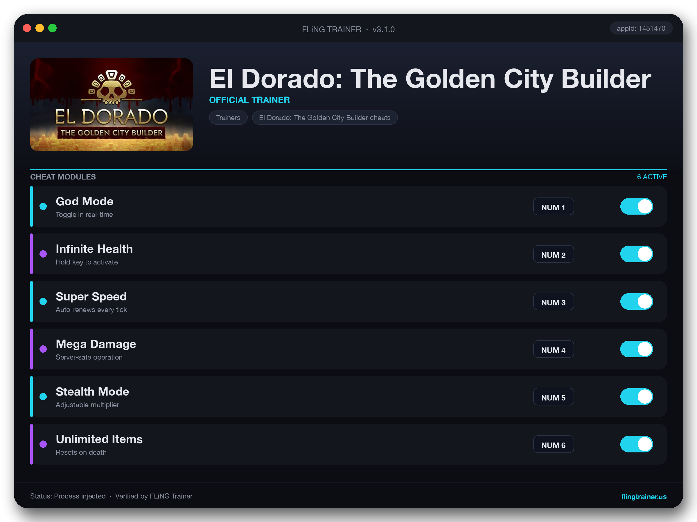 El Dorado: The Golden City Builder Trainer interface