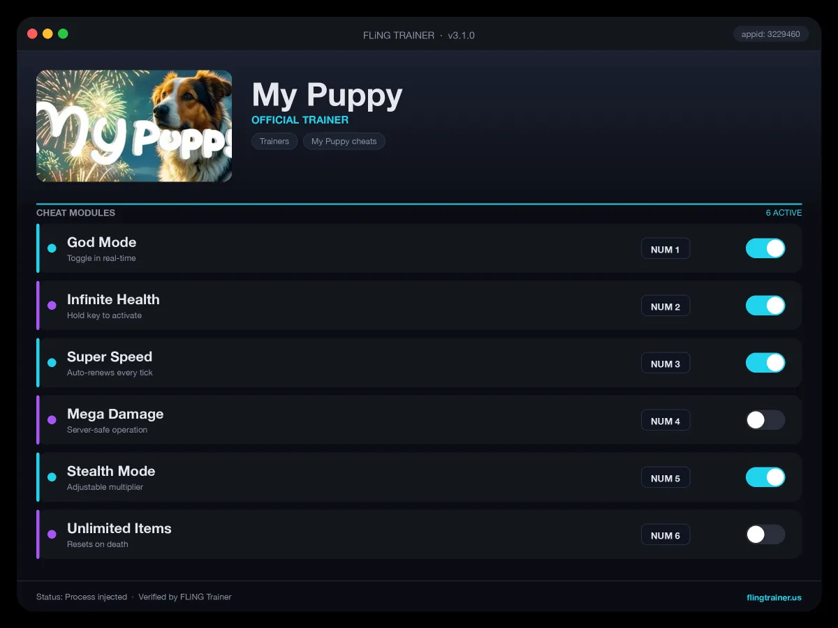 My Puppy Trainer interface