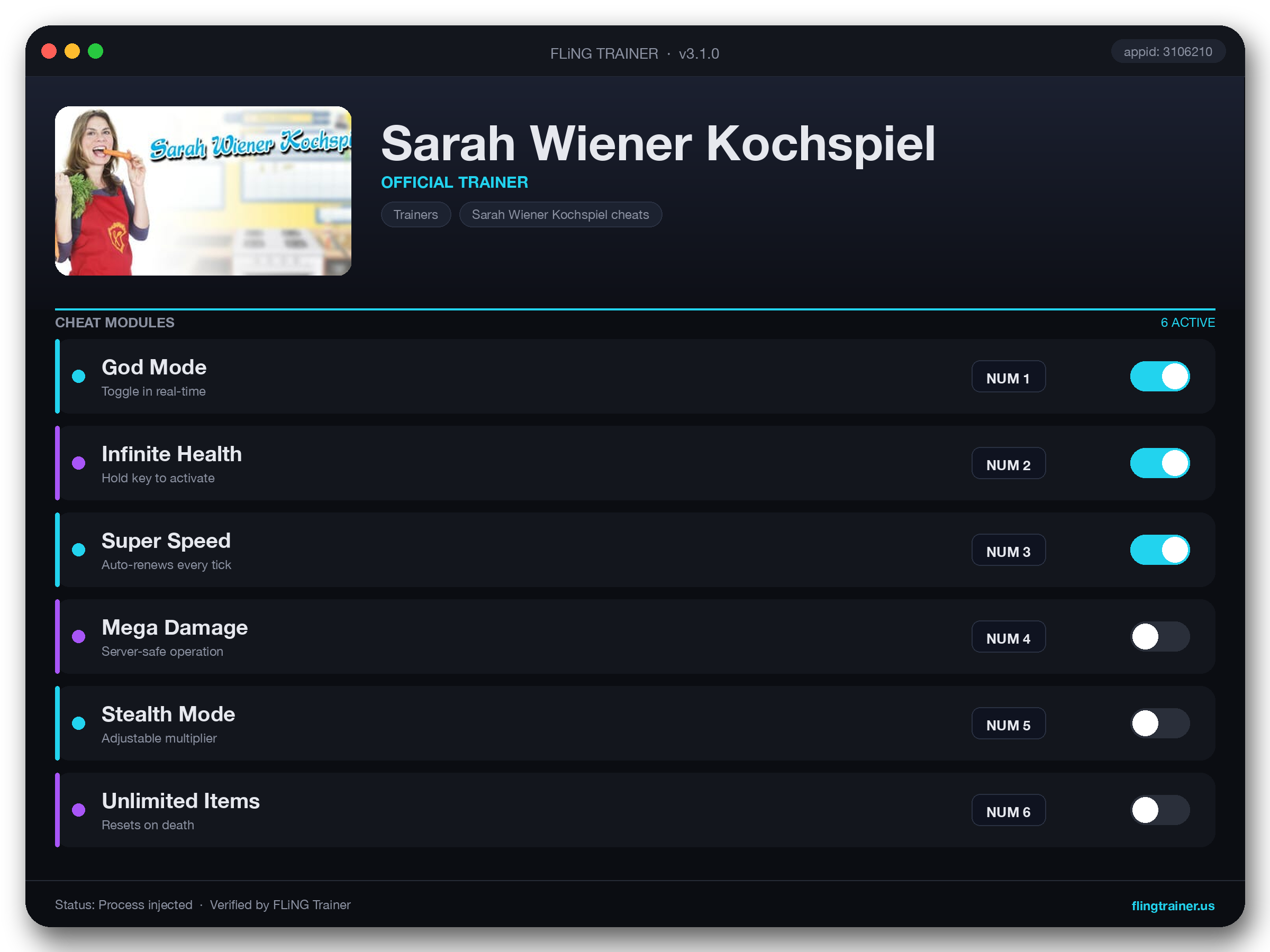Sarah Wiener Kochspiel Trainer interface