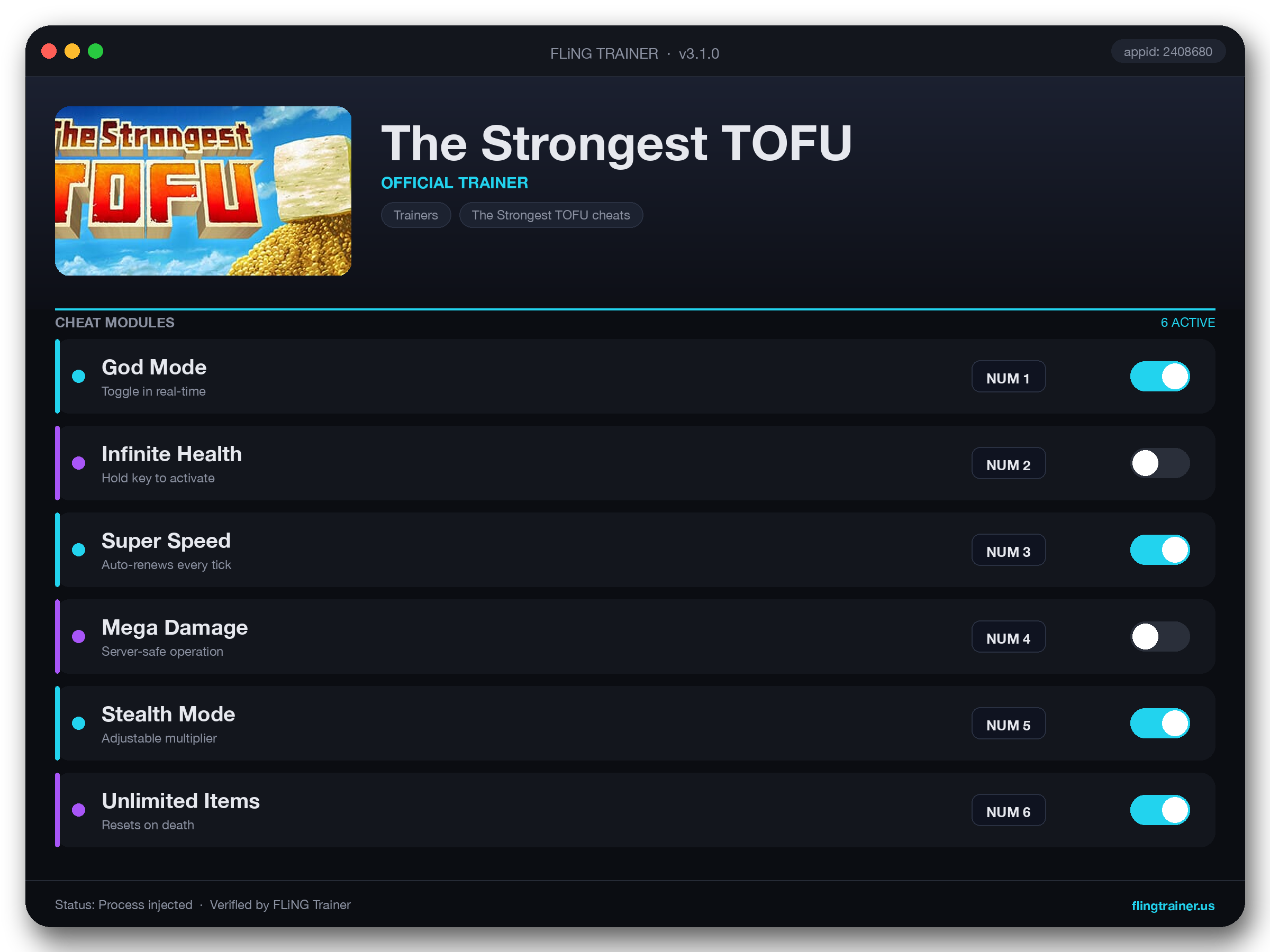 The Strongest TOFU Trainer interface