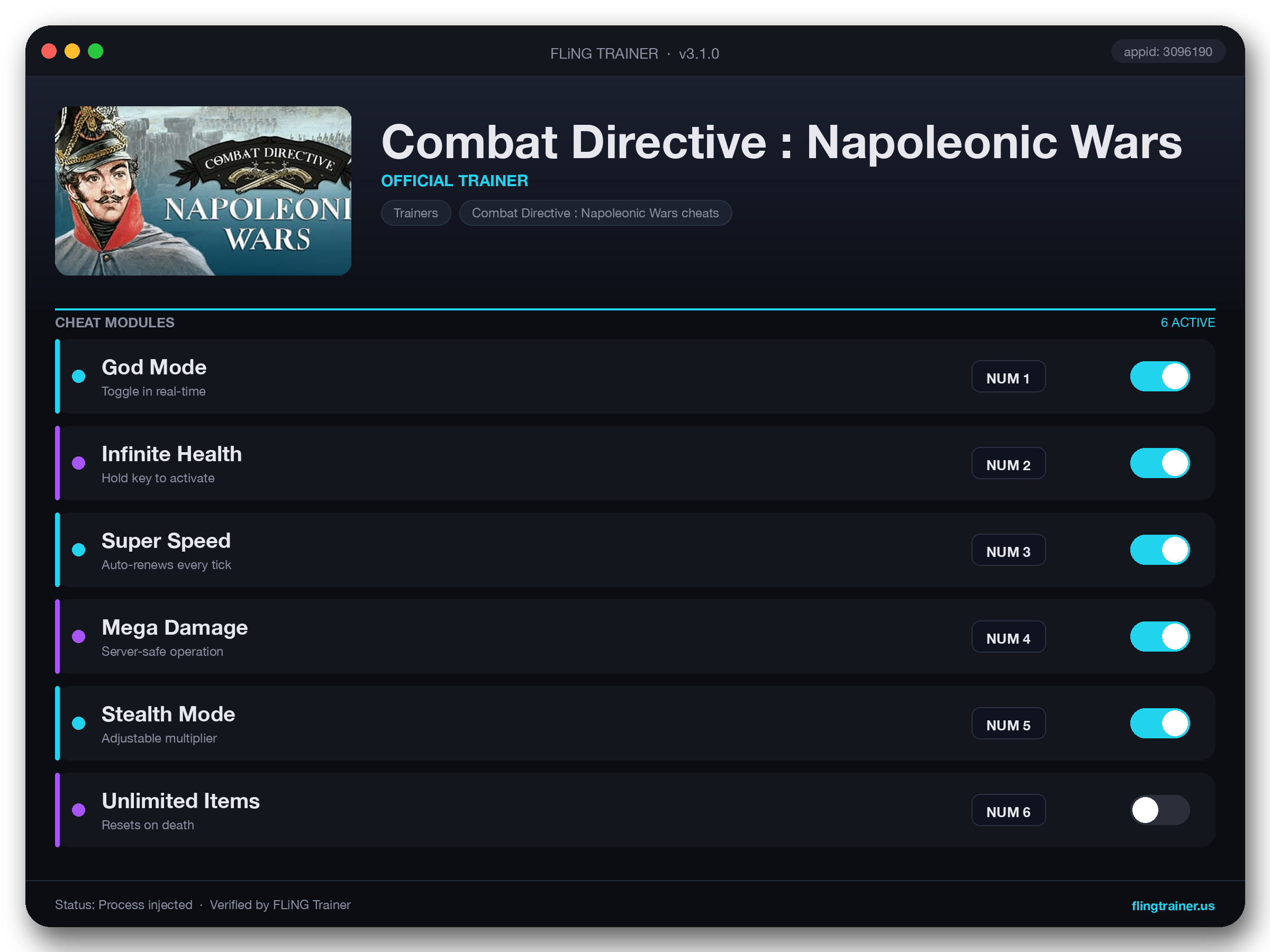 Combat Directive : Napoleonic Wars Trainer interface