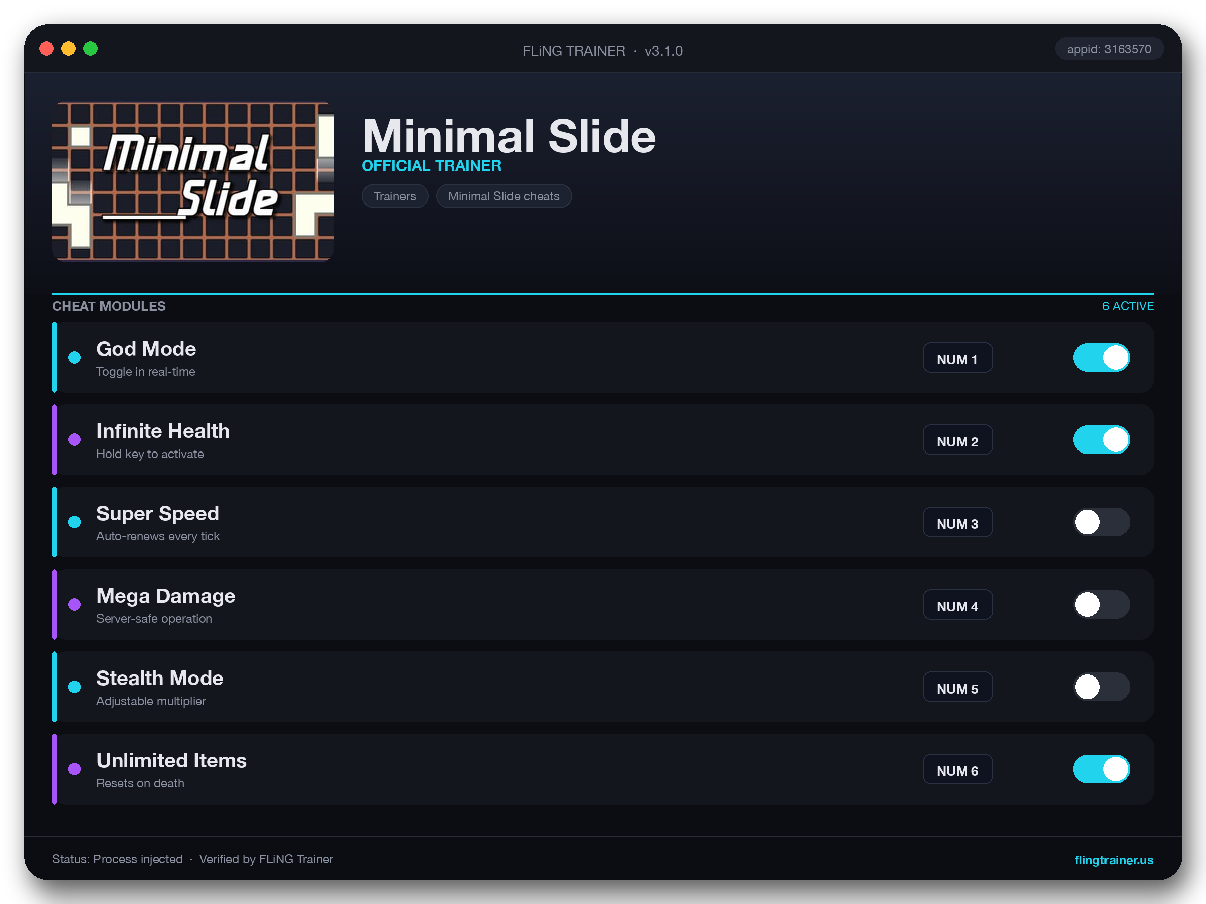 Minimal Slide Trainer interface
