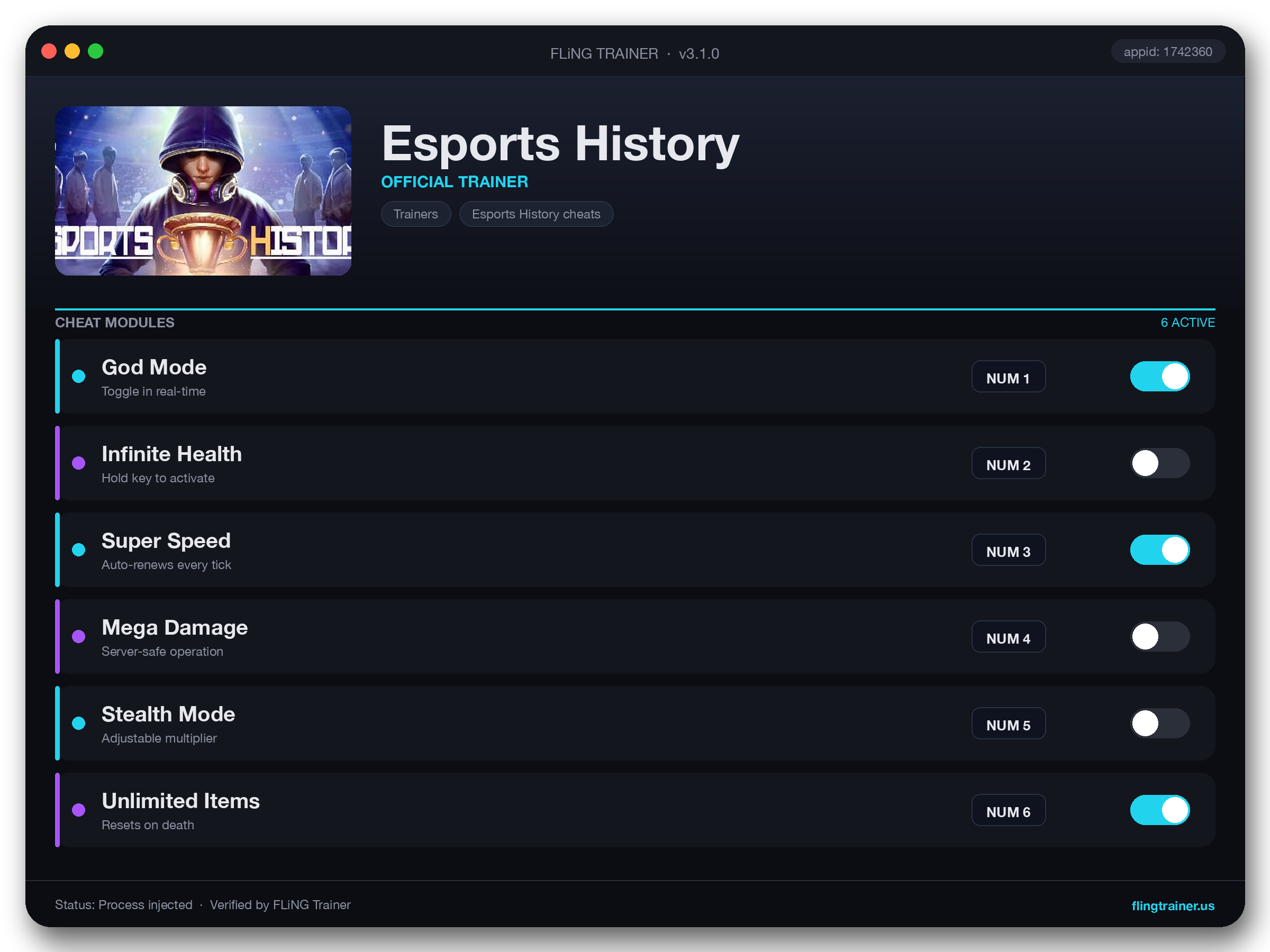 Esports History Trainer interface