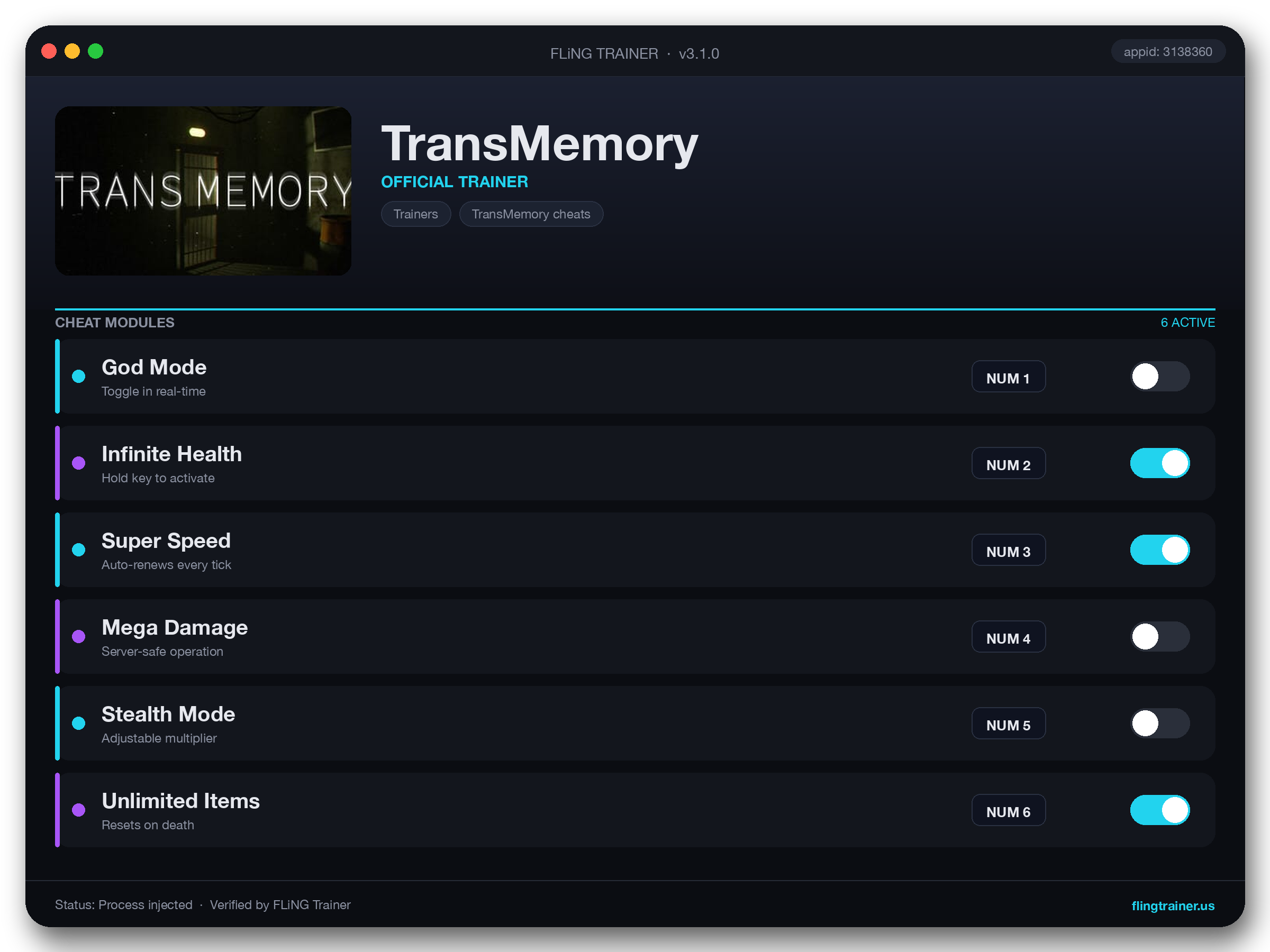TransMemory Trainer interface
