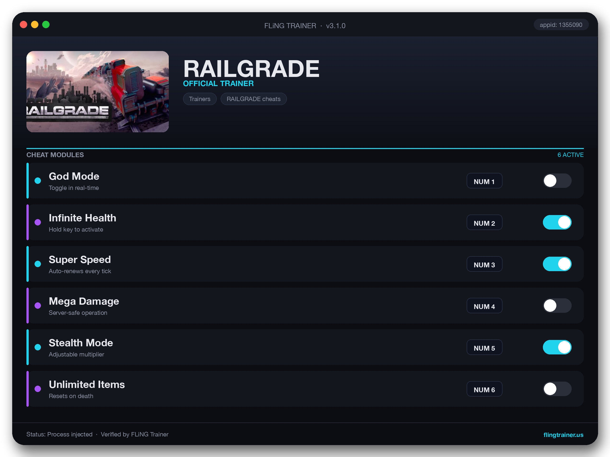RAILGRADE Trainer interface