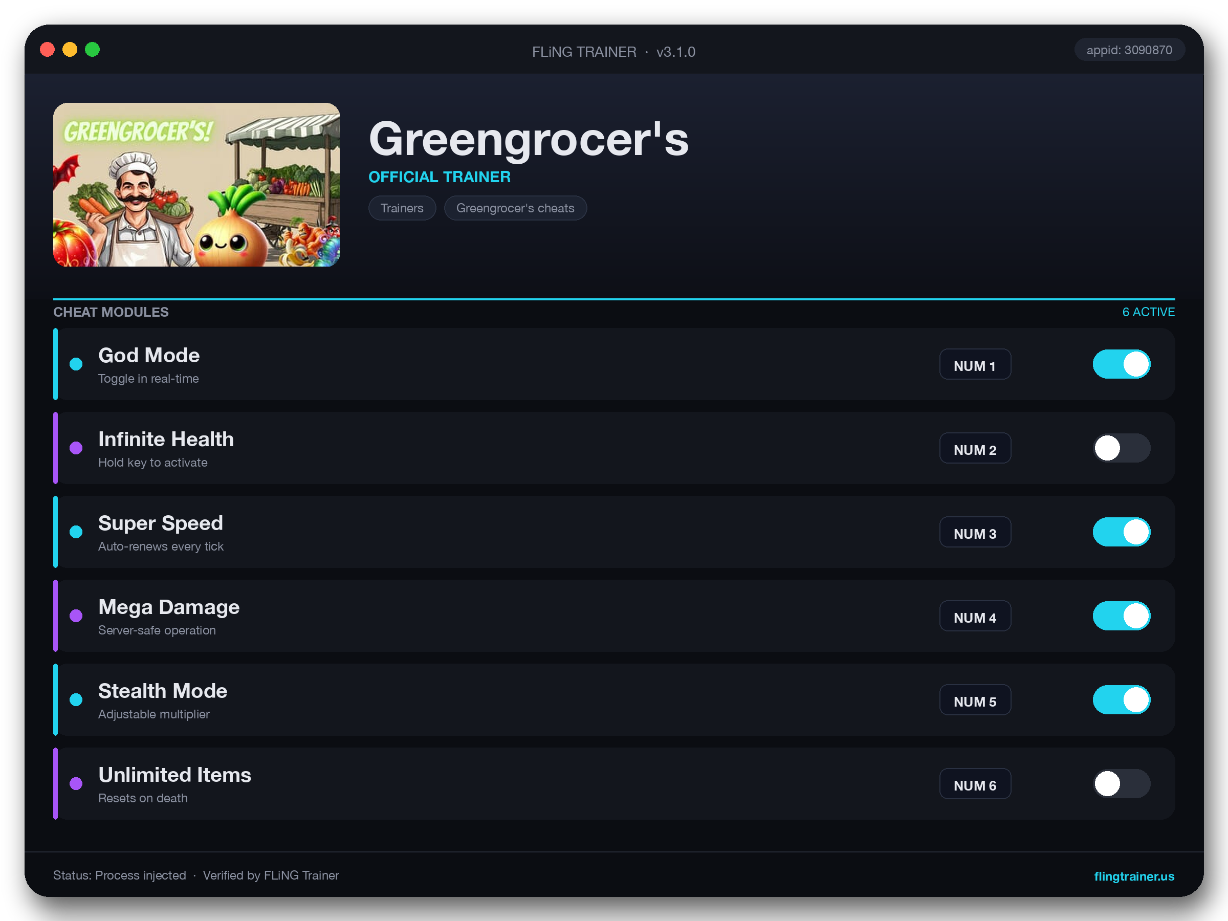 Greengrocer's Trainer interface