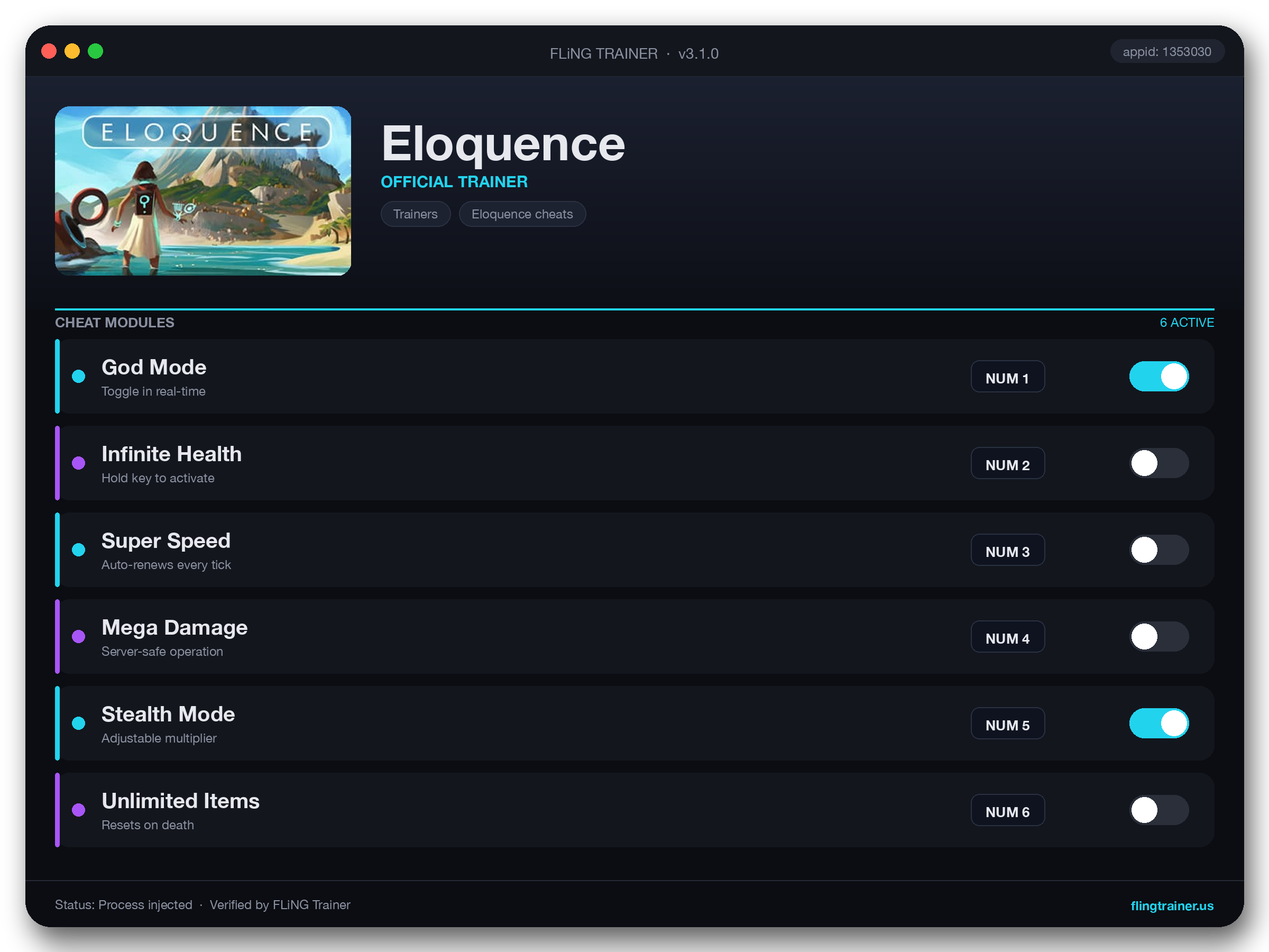Eloquence Trainer interface
