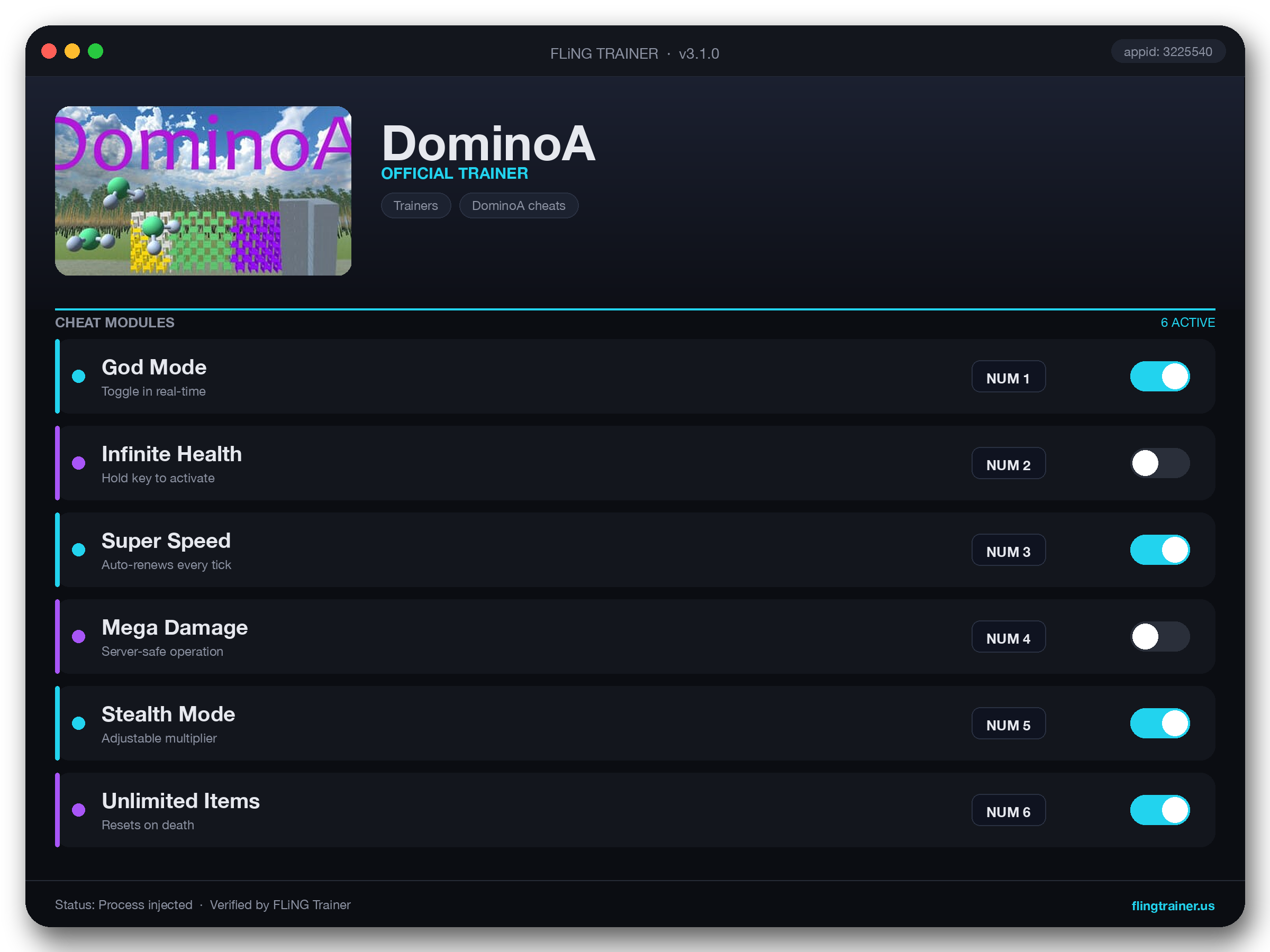 DominoA Trainer interface