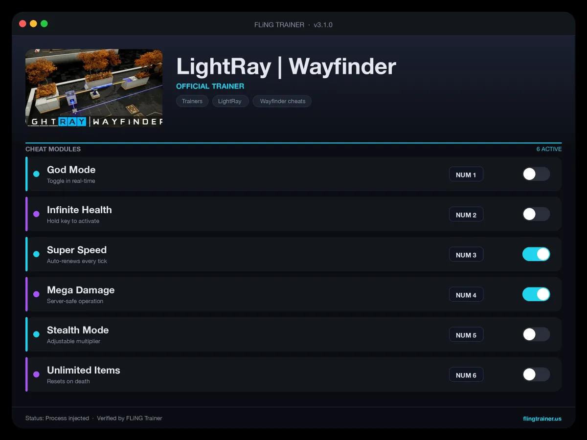LightRay | Wayfinder Trainer interface