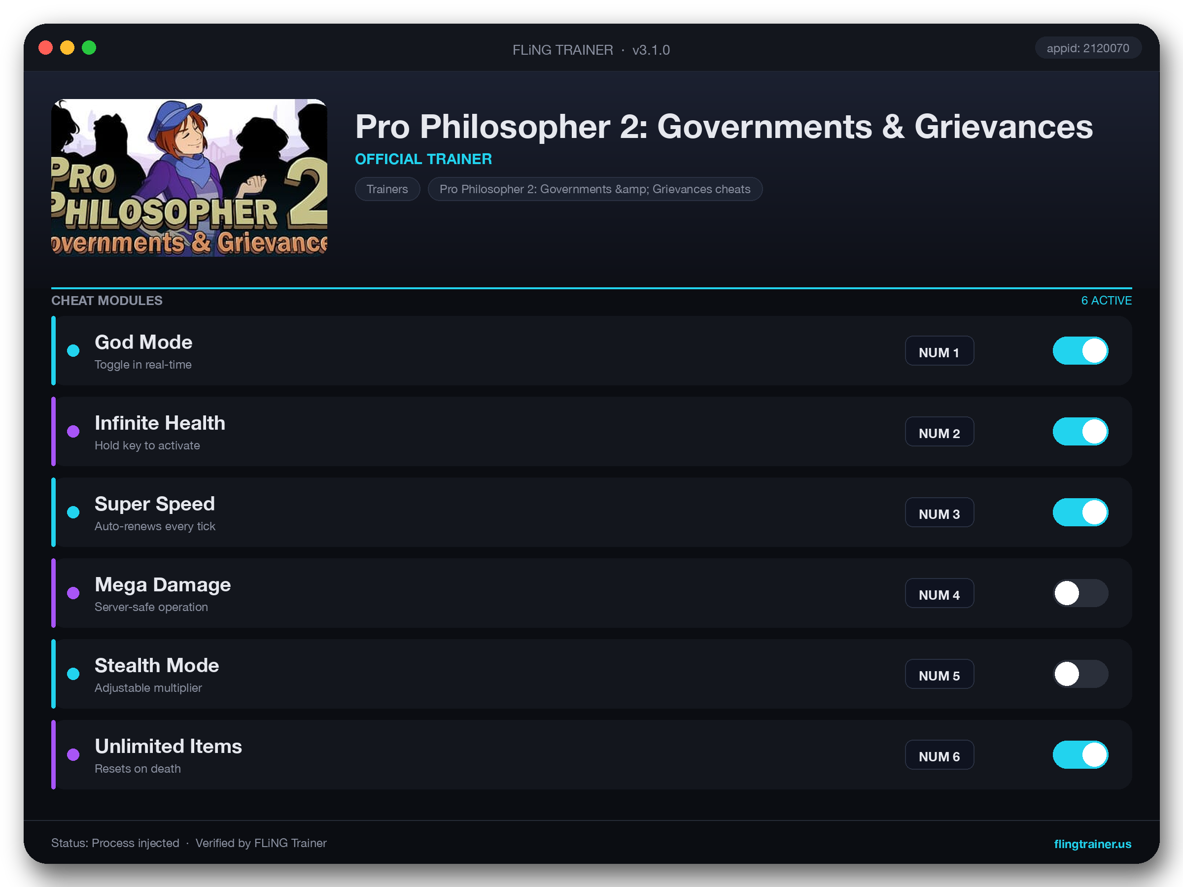 Pro Philosopher 2: Governments & Grievances Trainer interface