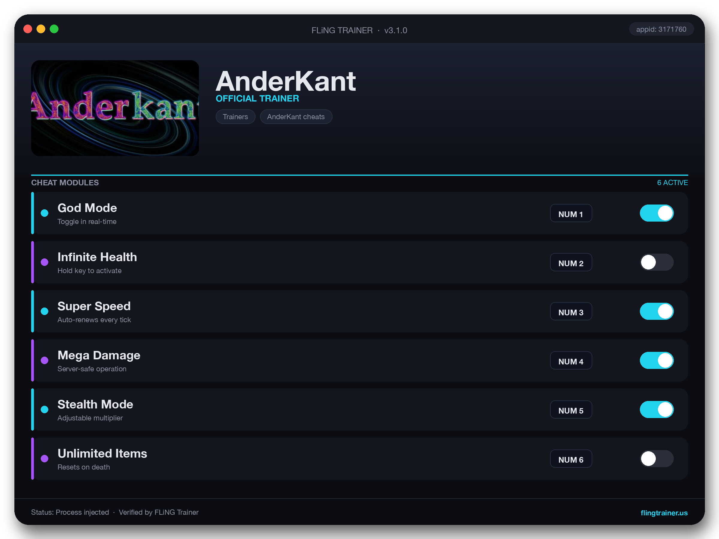 AnderKant Trainer interface
