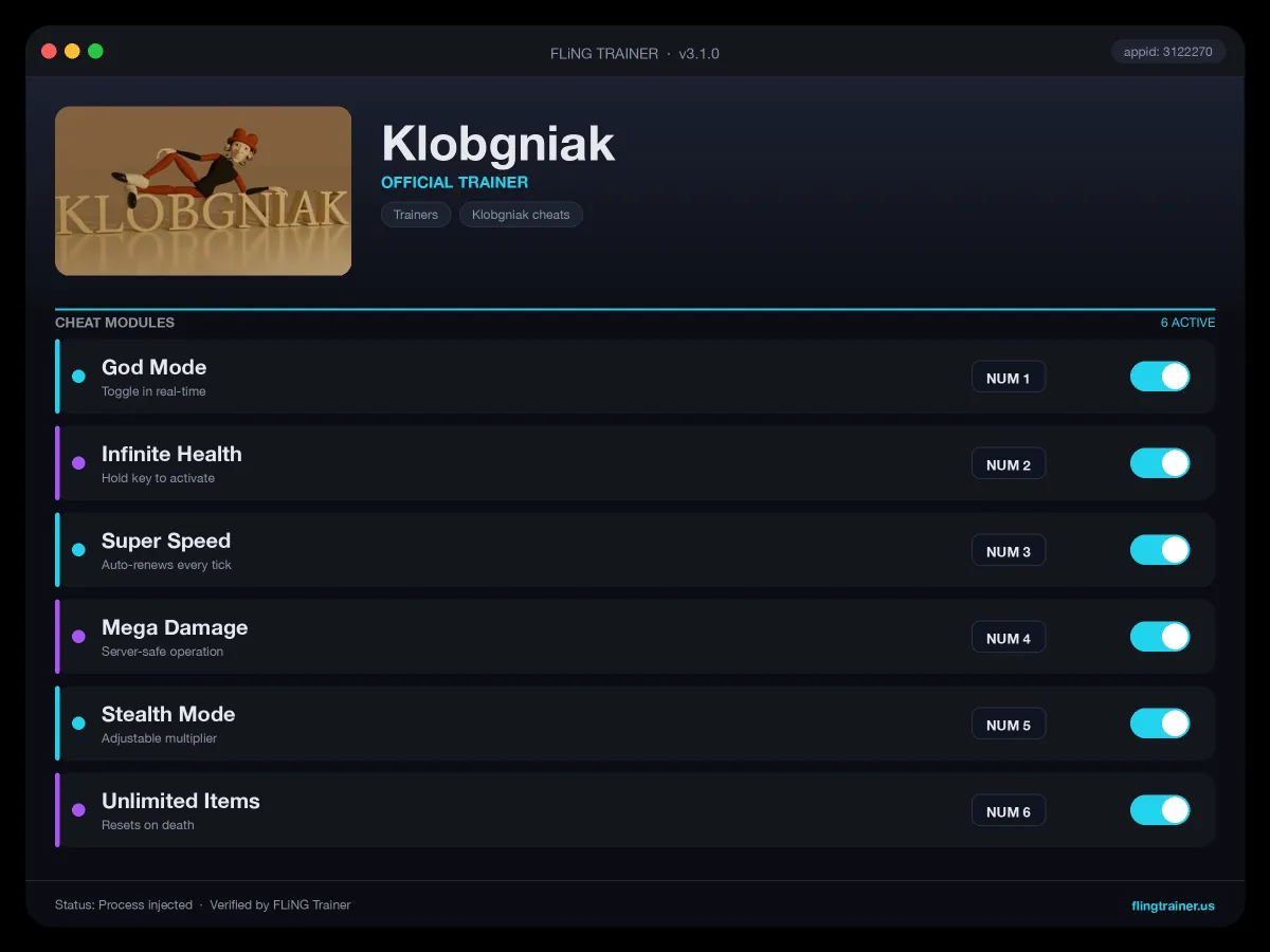 Klobgniak Trainer interface