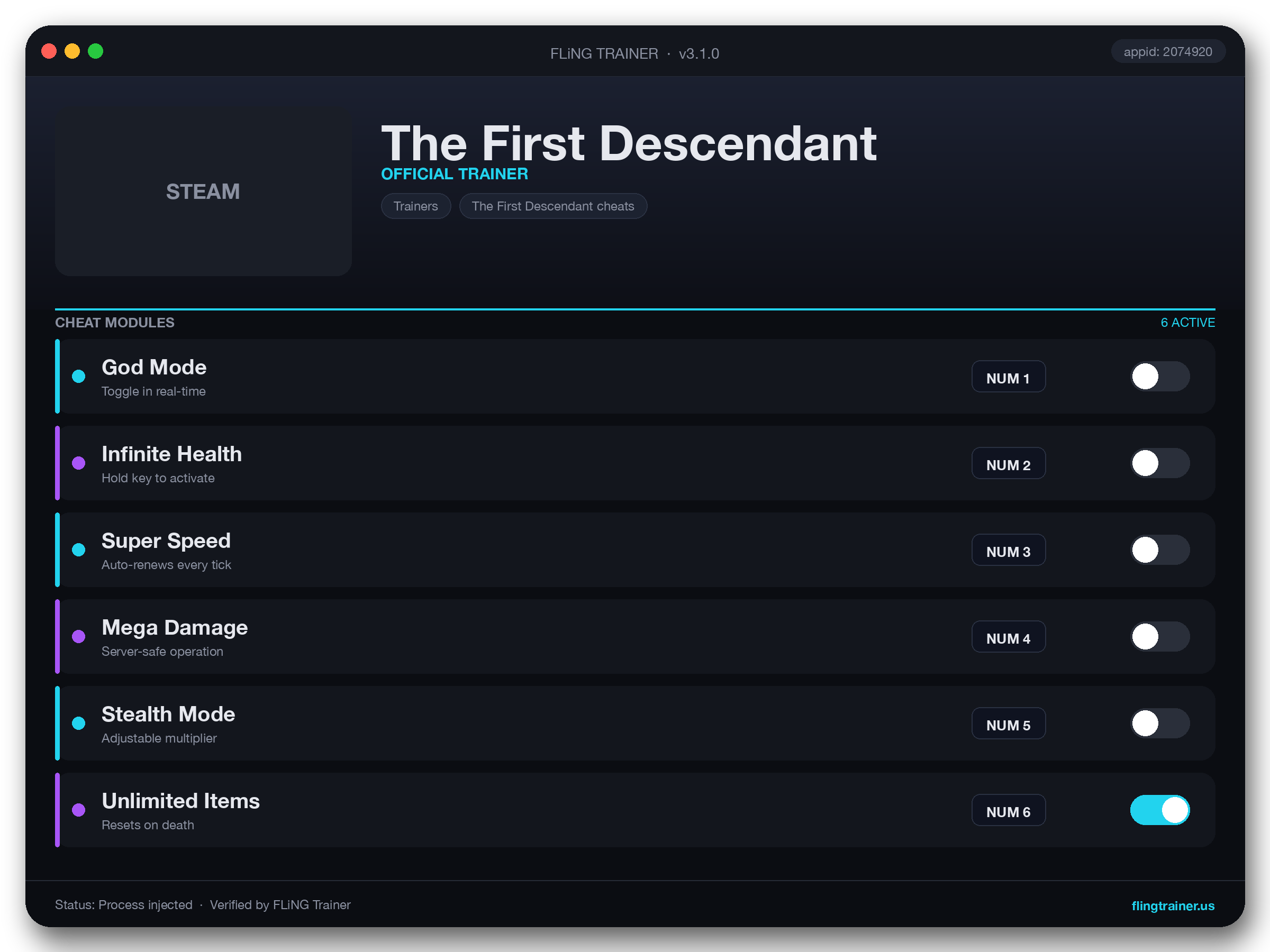 The First Descendant interface