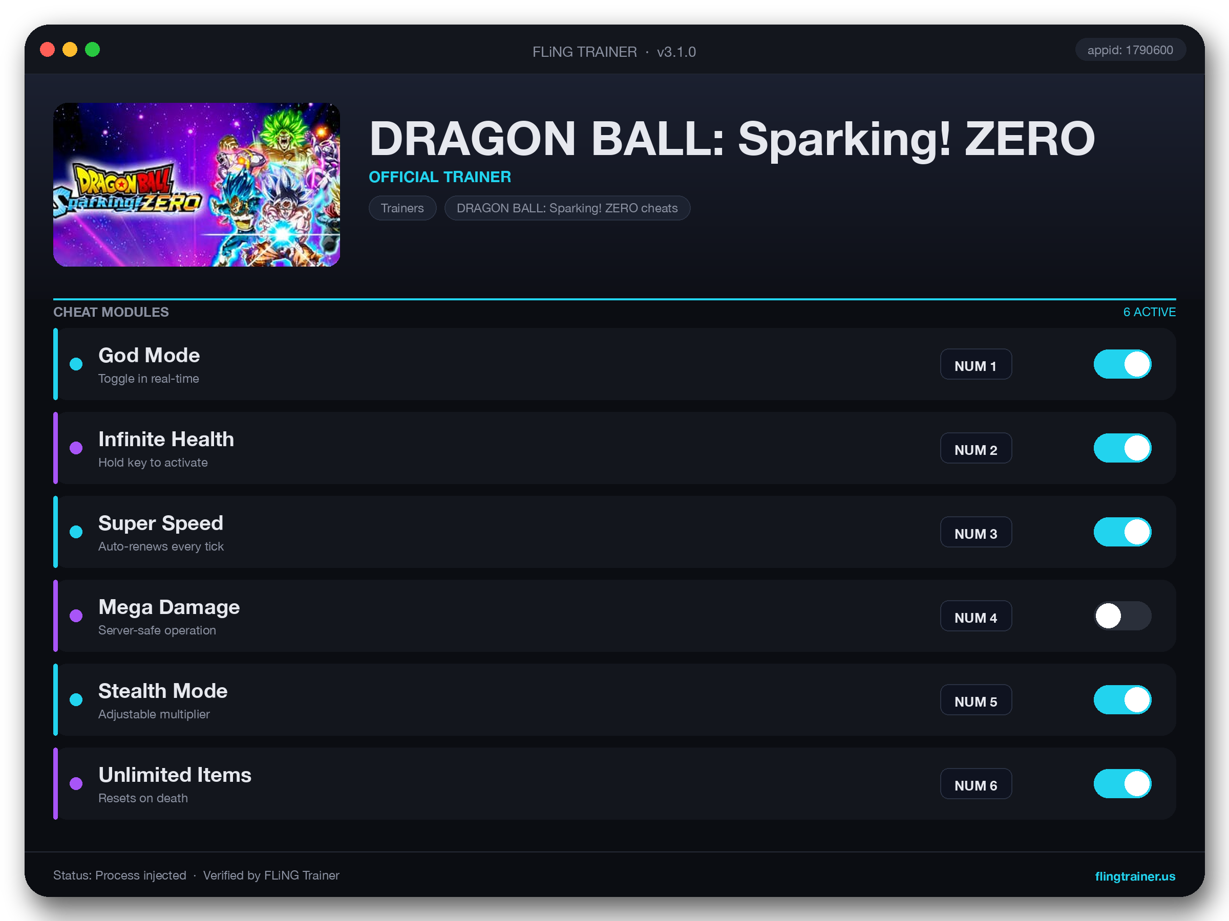 DRAGON BALL: Sparking! ZERO Trainer interface