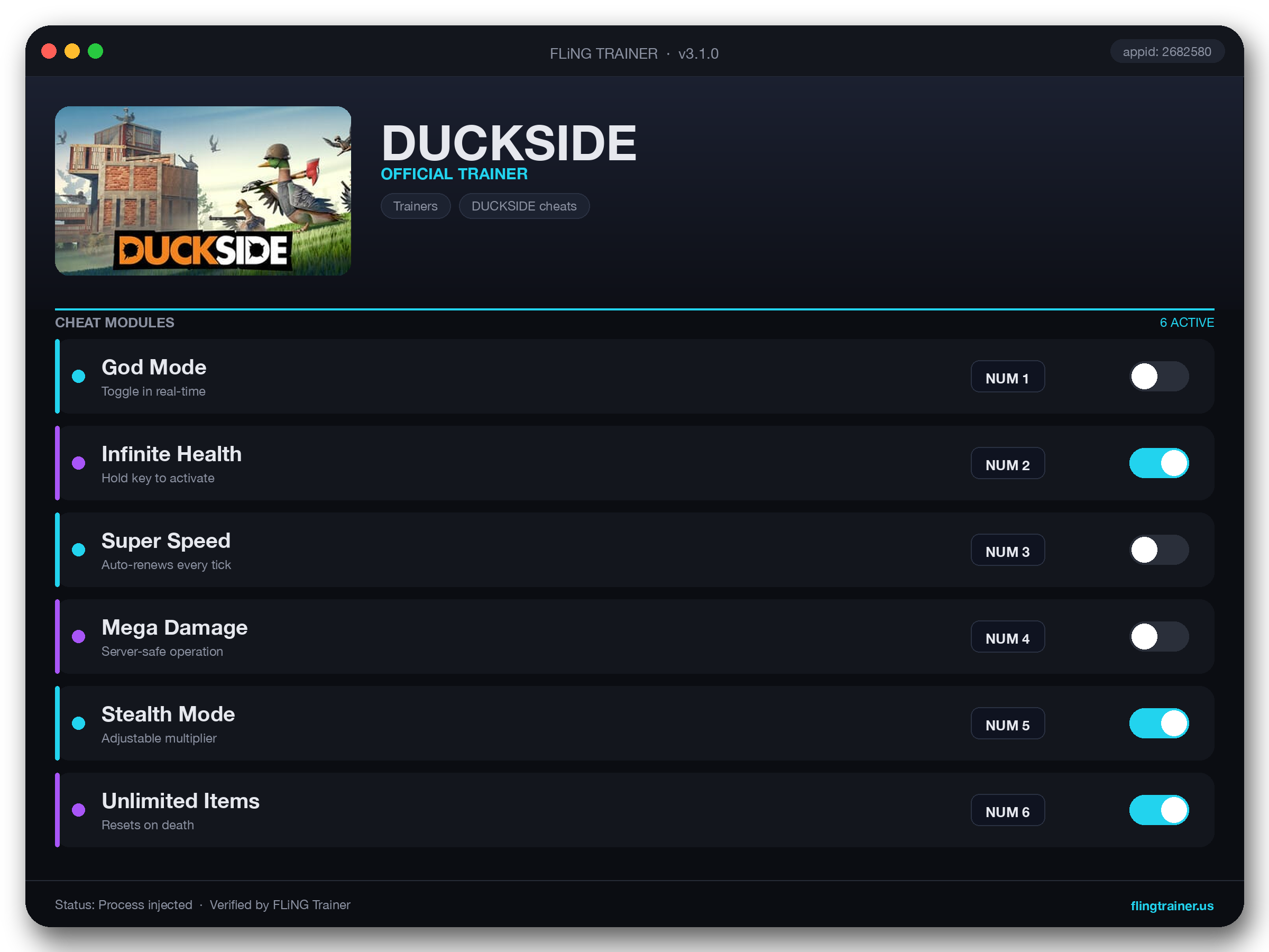 DUCKSIDE Trainer interface