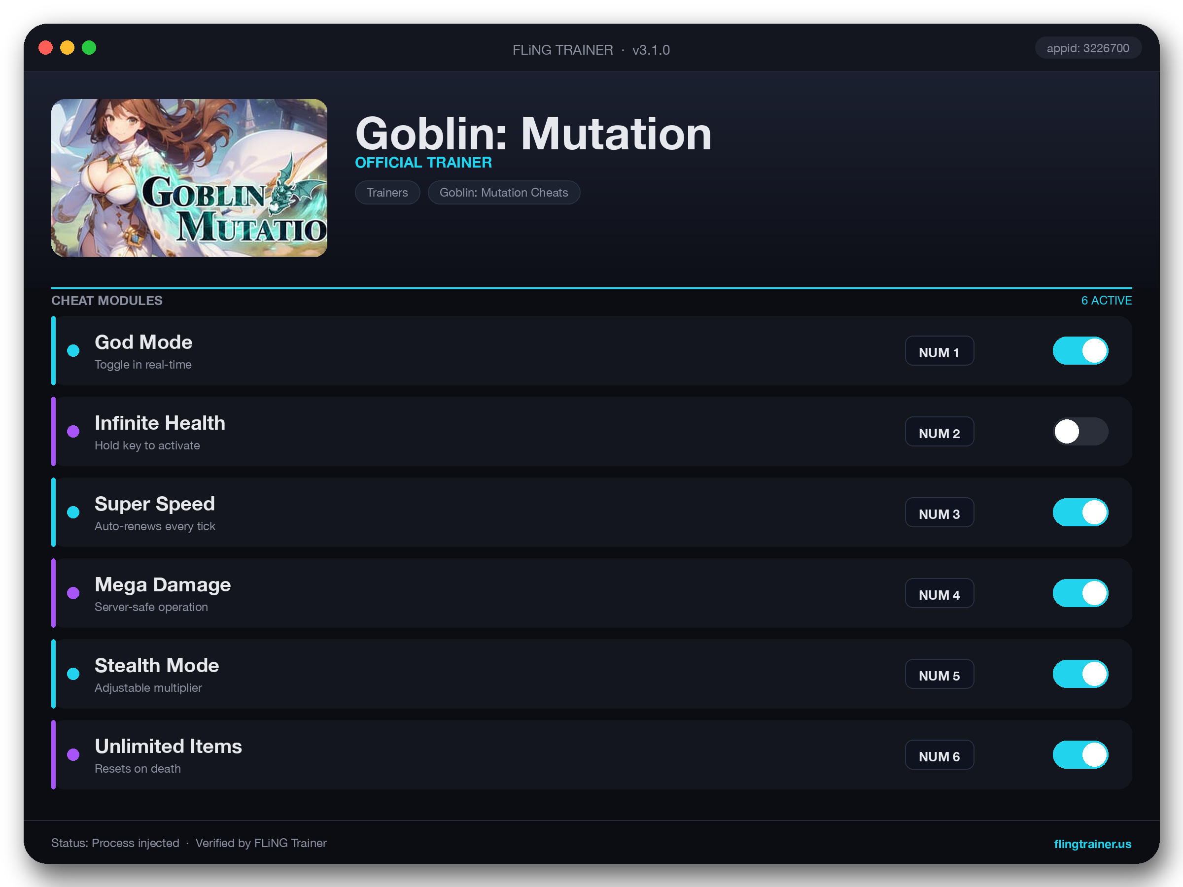 Goblin: Mutation Trainer interface
