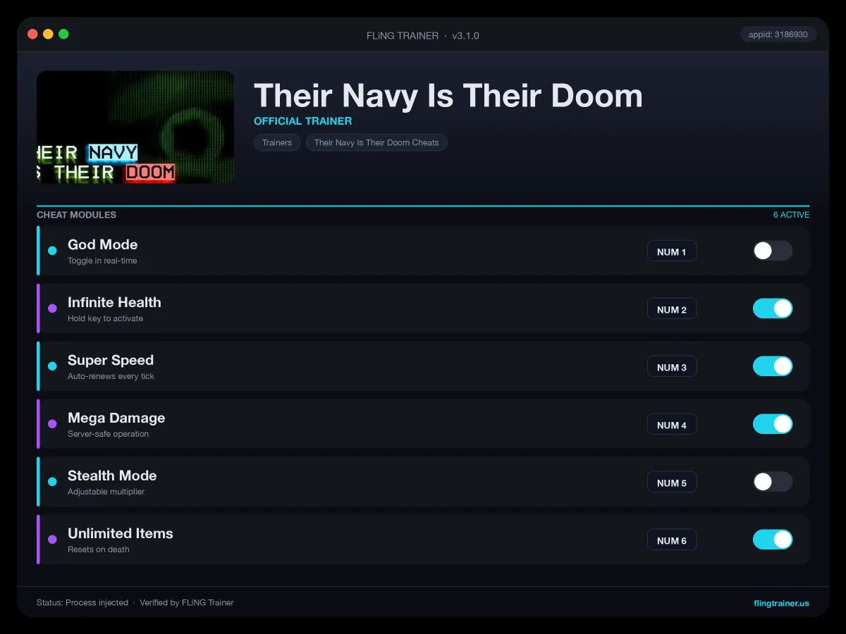 Their Navy Is Their Doom Trainer interface