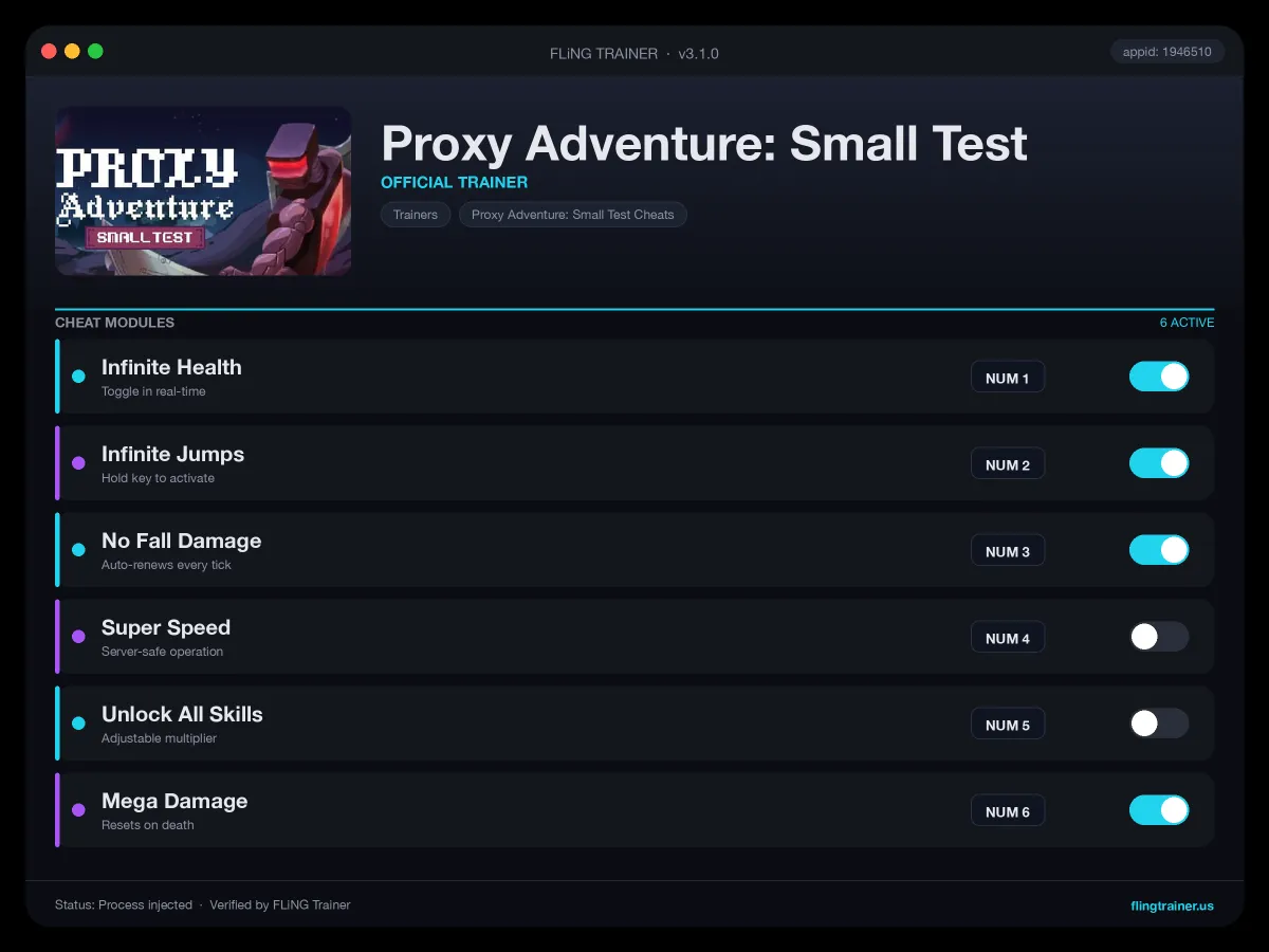 Proxy Adventure: Small Test Trainer interface