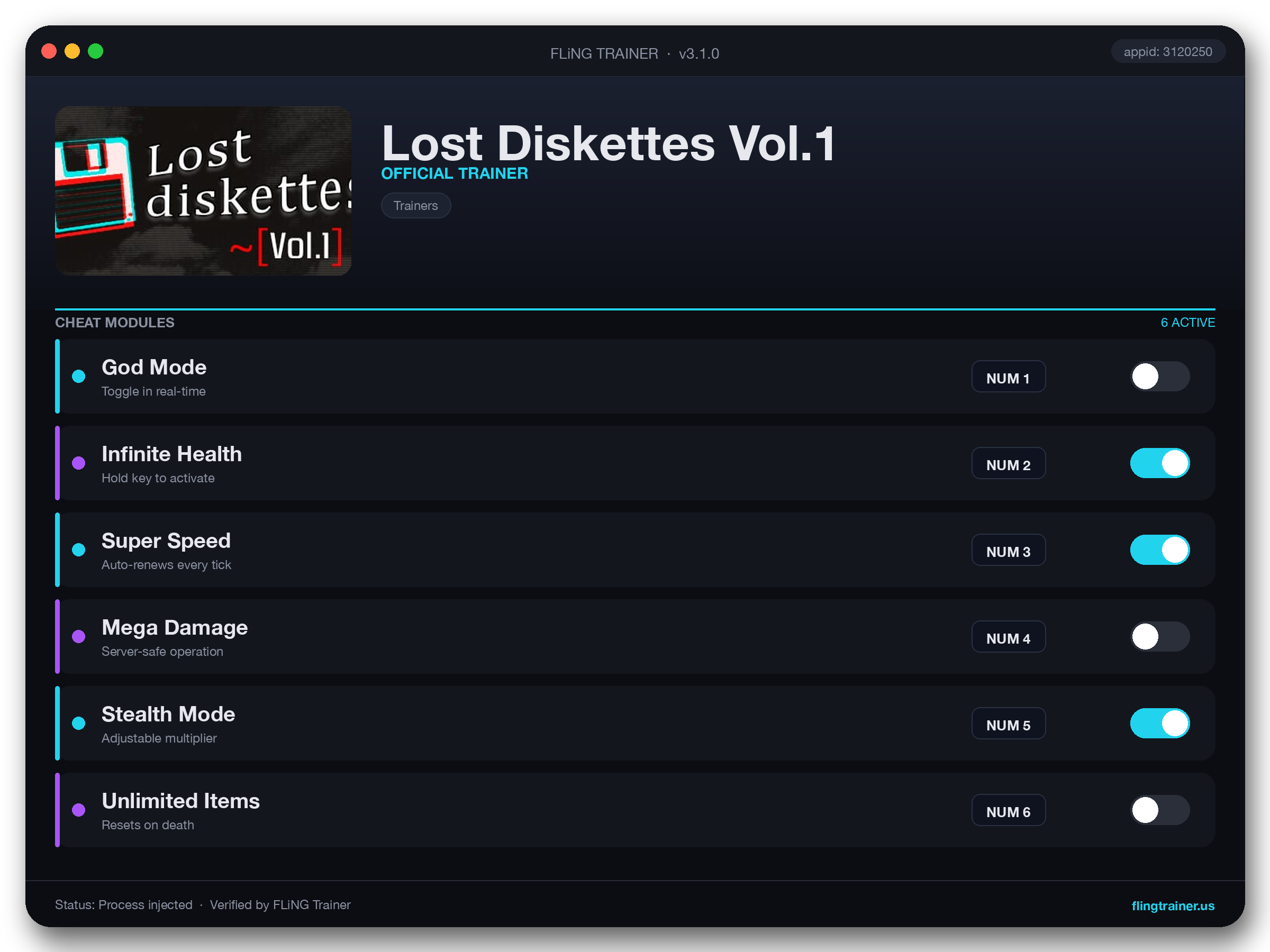 Lost Diskettes Vol.1 Trainer interface