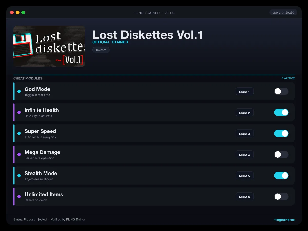 Lost Diskettes Vol.1 Trainer interface