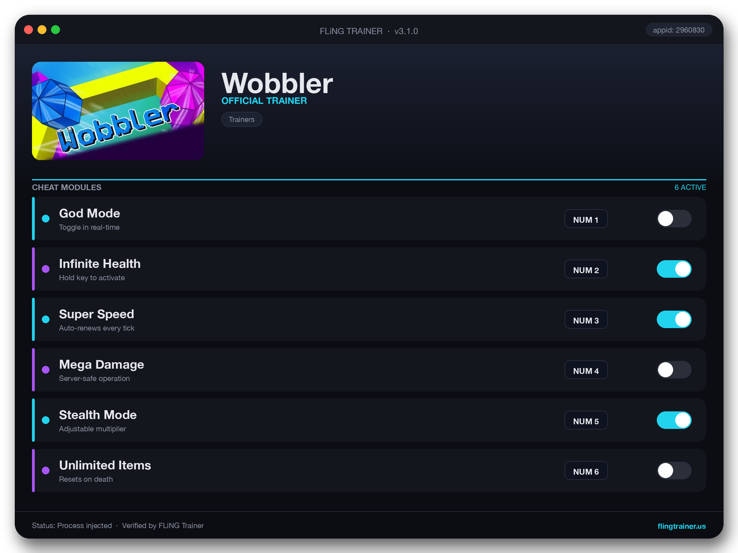 Wobbler Trainer interface