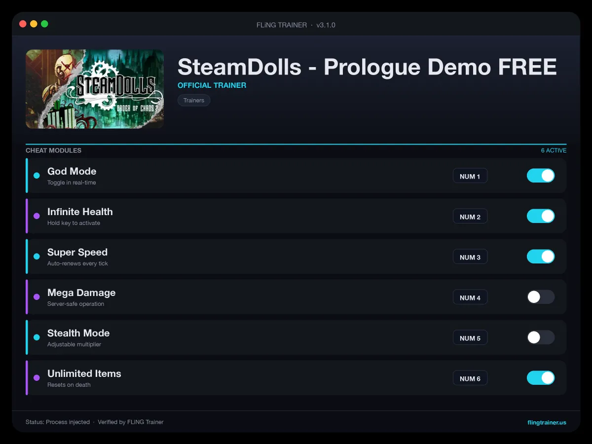 SteamDolls - Prologue Demo FREE Trainer interface