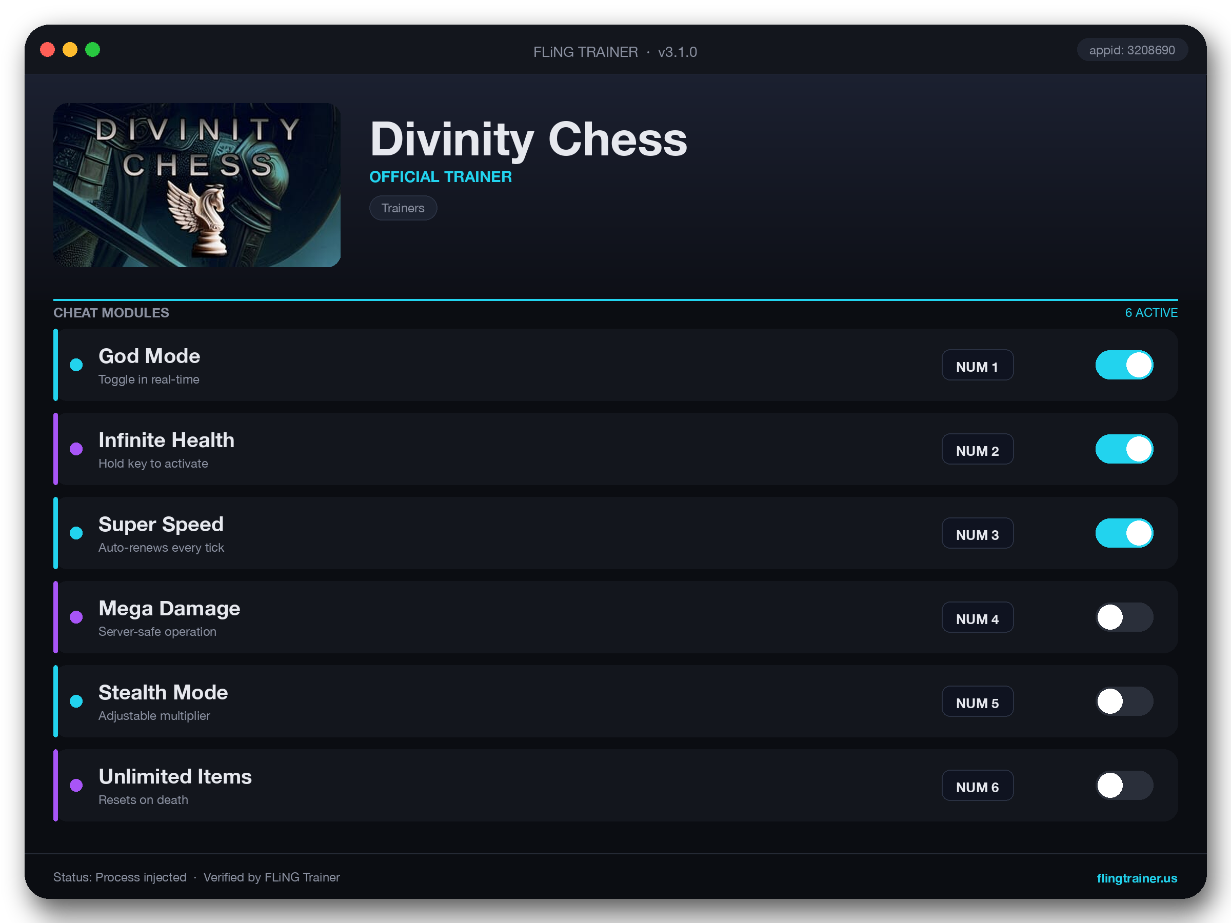 Divinity Chess Trainer interface