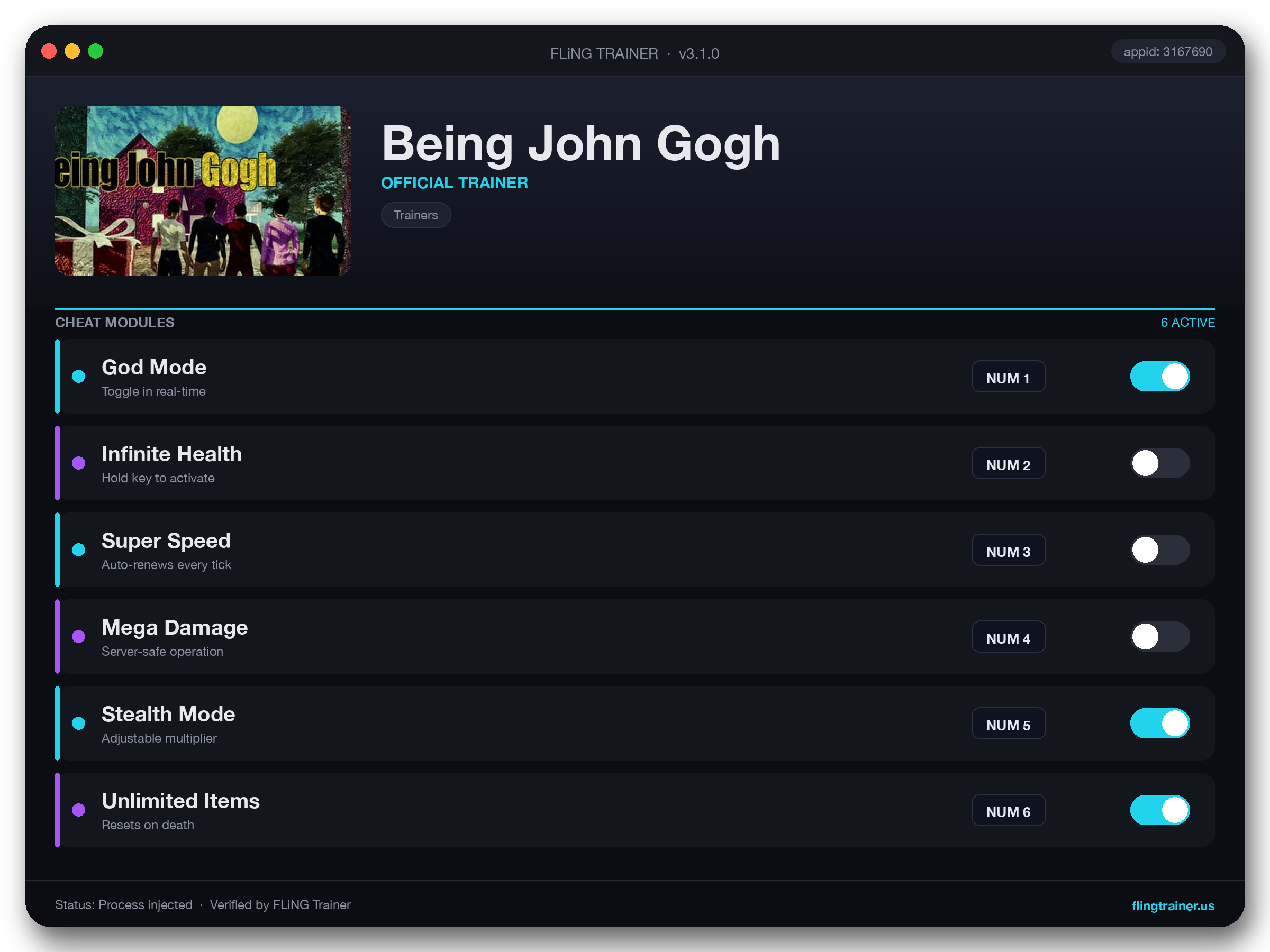 Being John Gogh Trainer interface