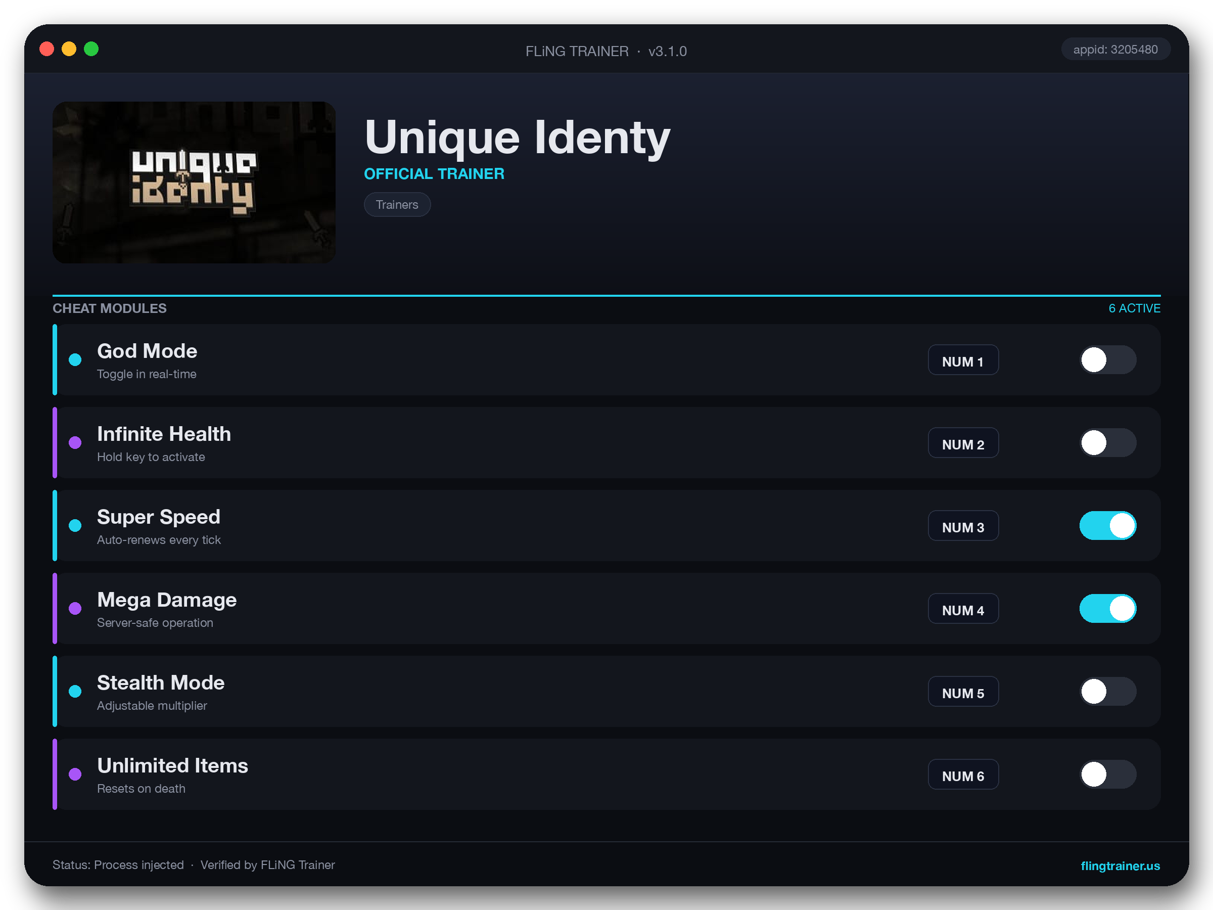Unique Identy Trainer interface