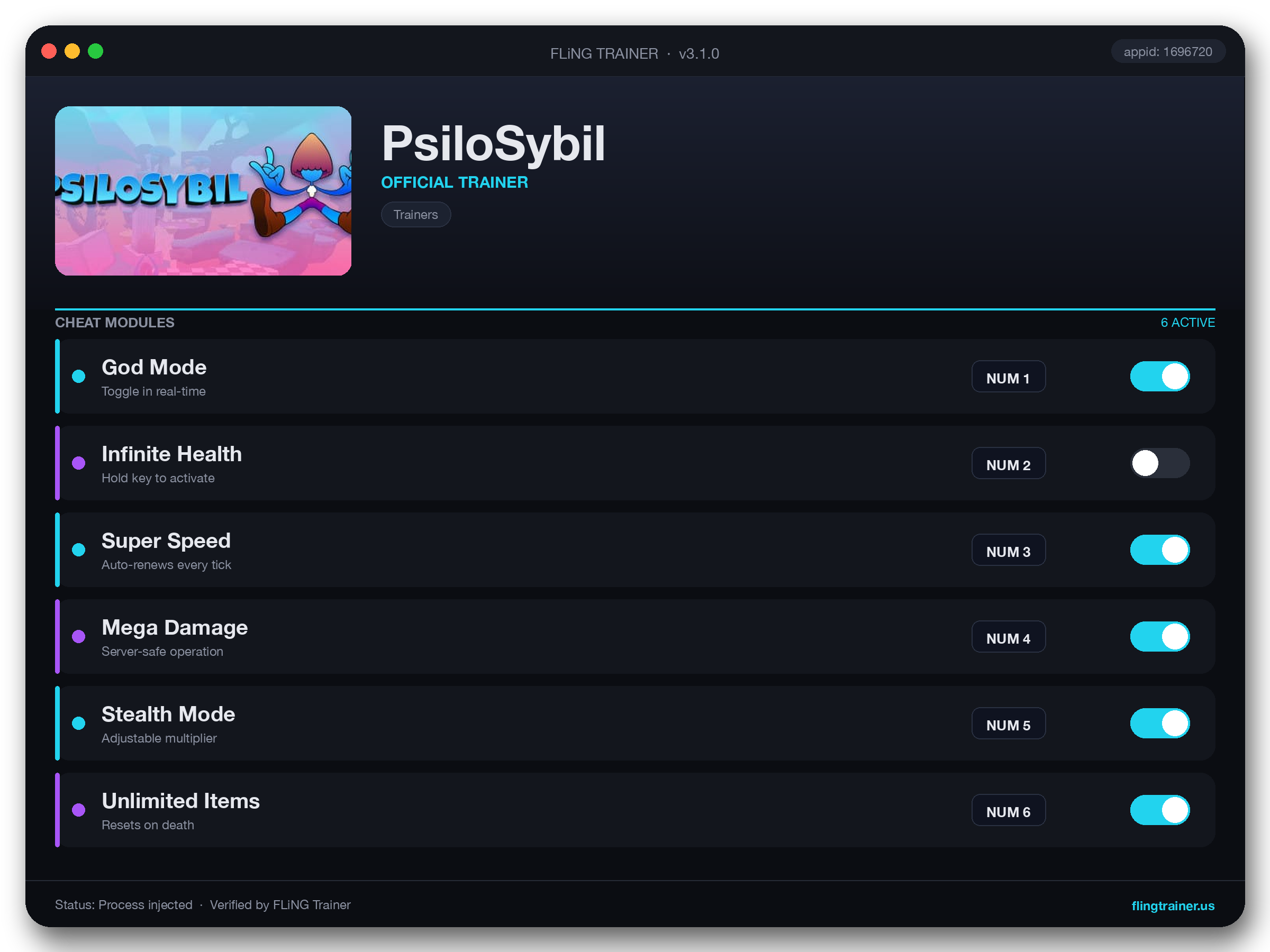 PsiloSybil Trainer interface