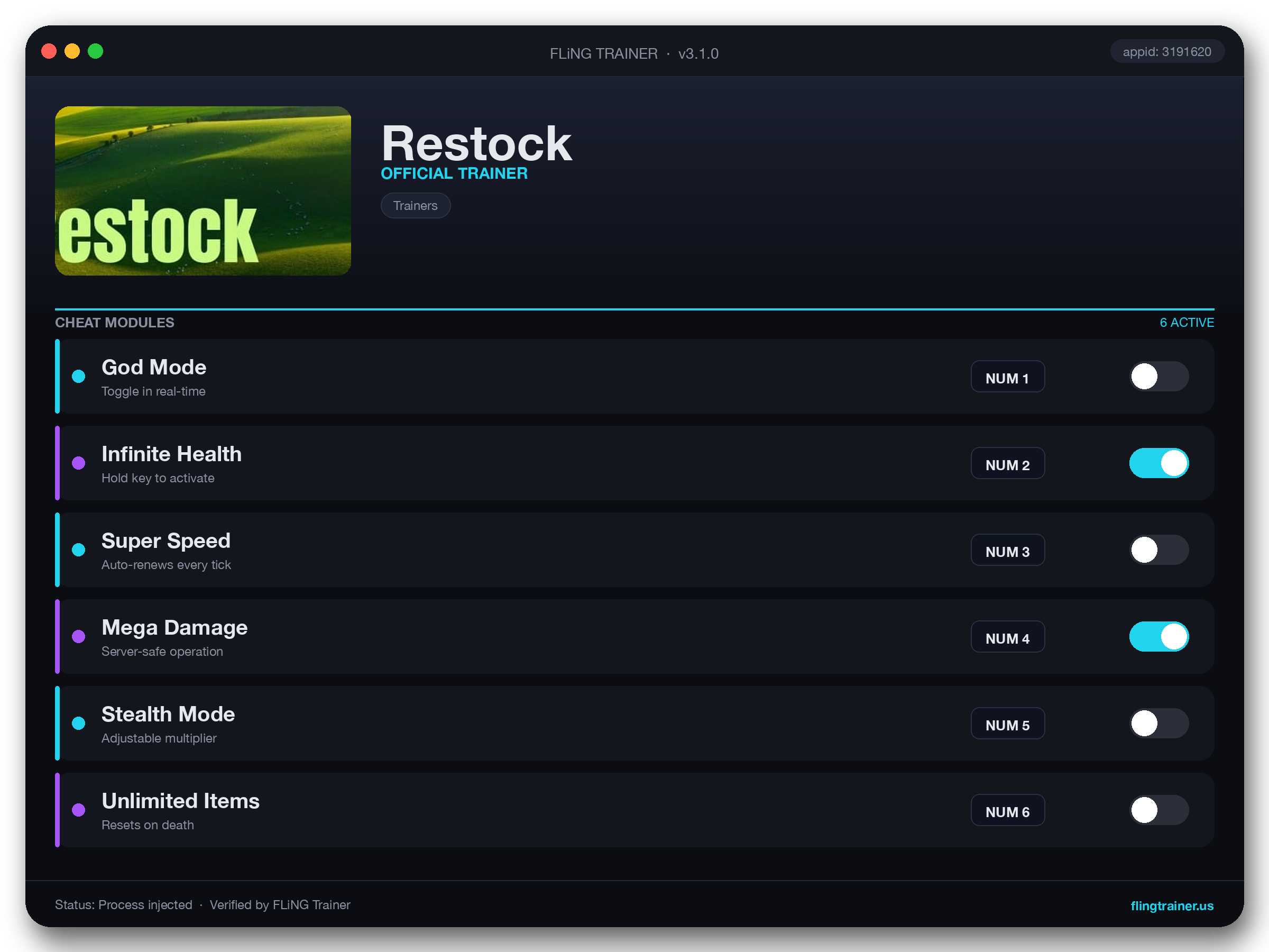 Restock Trainer interface