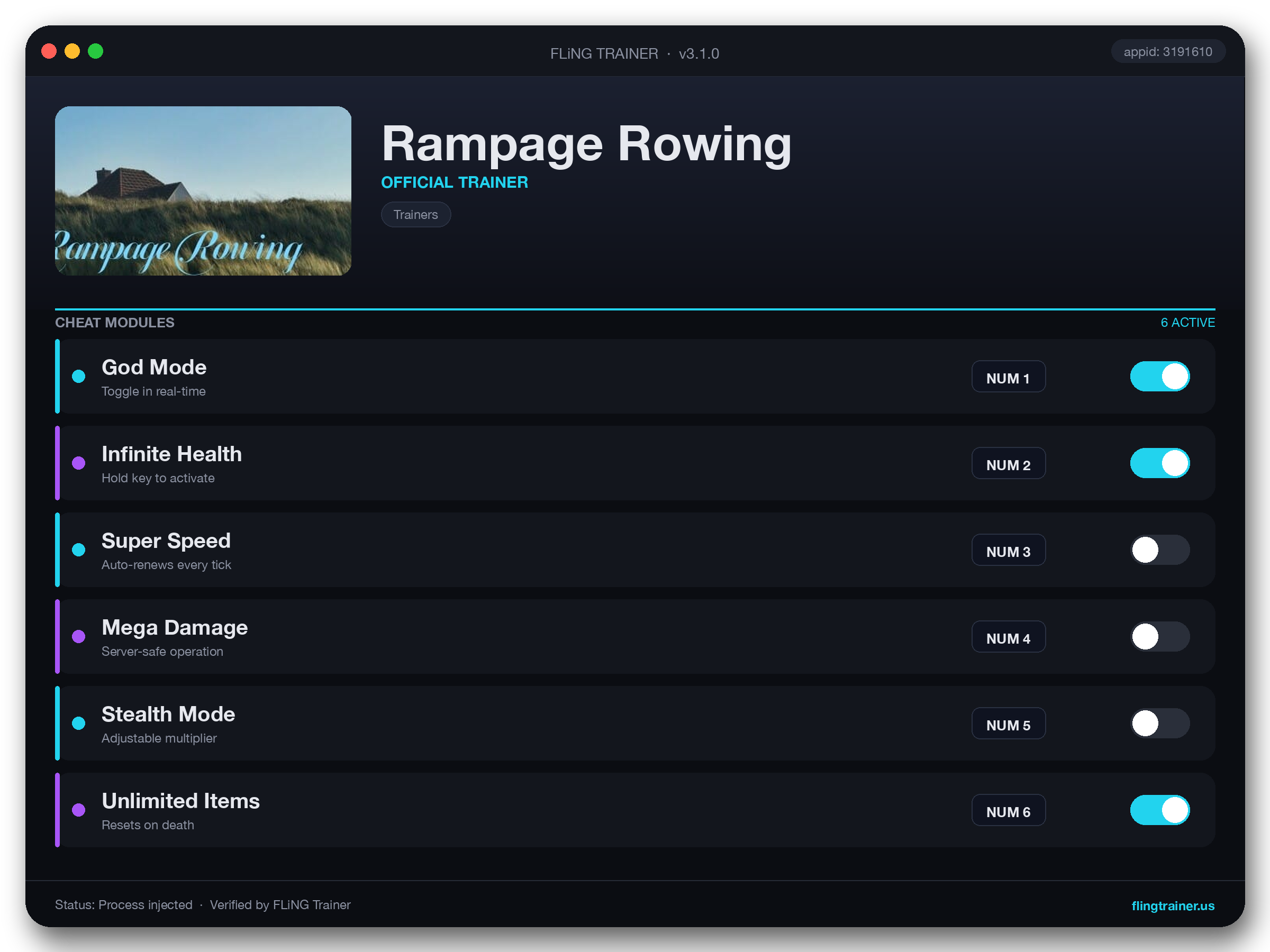 Rampage Rowing Trainer interface