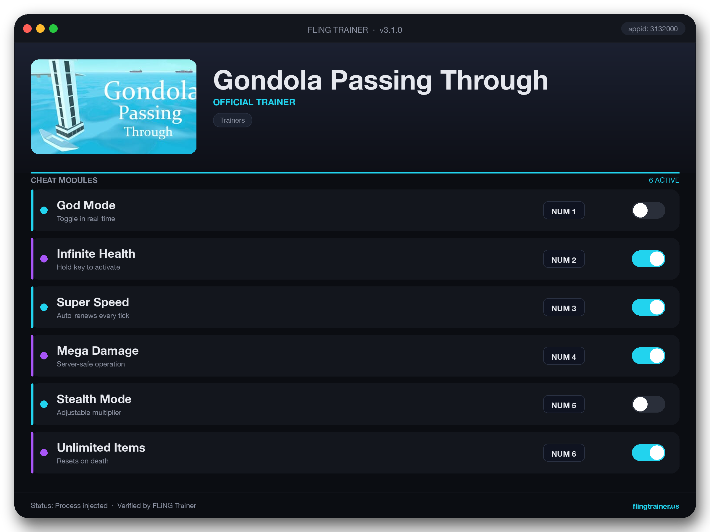 Gondola Passing Through Trainer interface